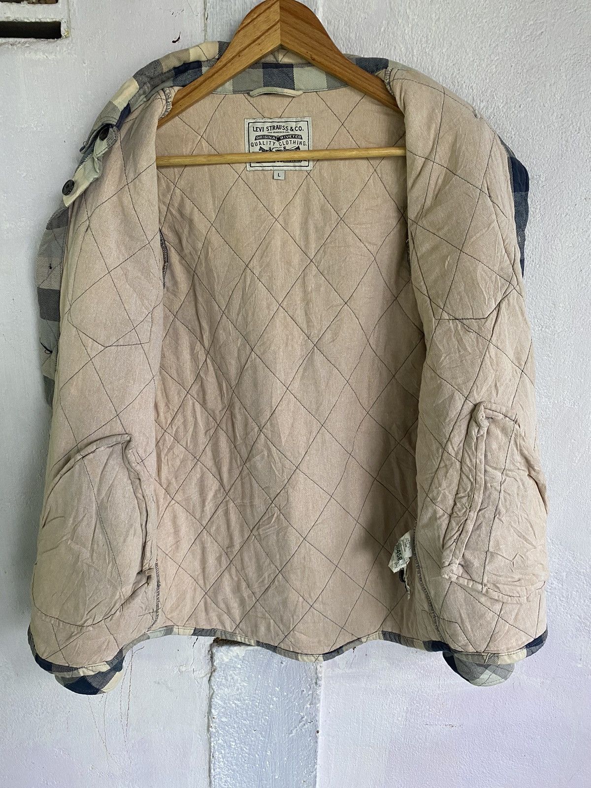 Levi's Levis Blue Plaid Sherpa Lined Trucker Jacket Mens Sz L Size US L / EU 52-54 / 3 - 4 Thumbnail