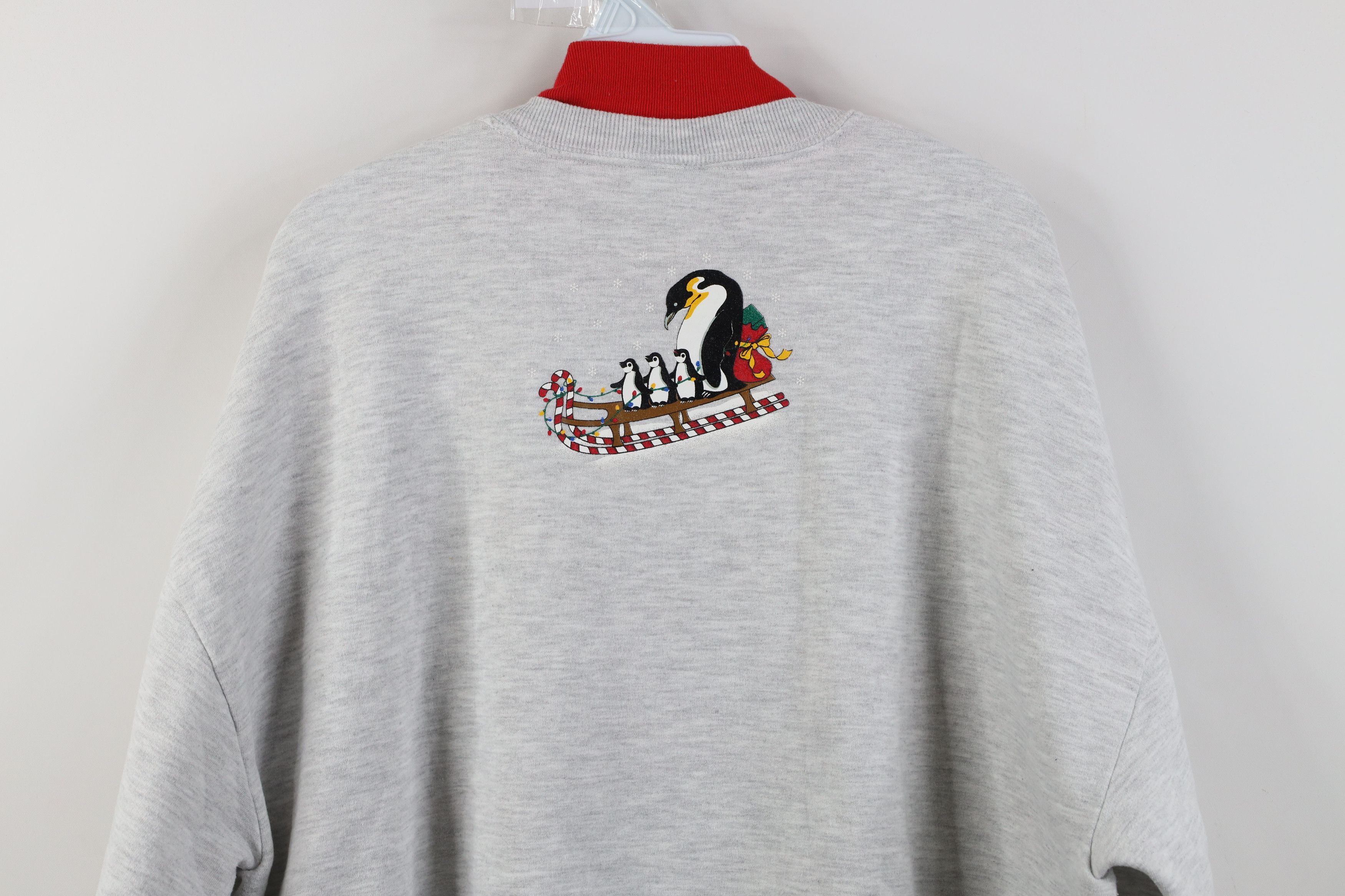 Vintage Vintage 90s Streetwear Christmas Penguin Mock Sweatshirt Size XL / US 12-14 / IT 48-50 - 12 Thumbnail