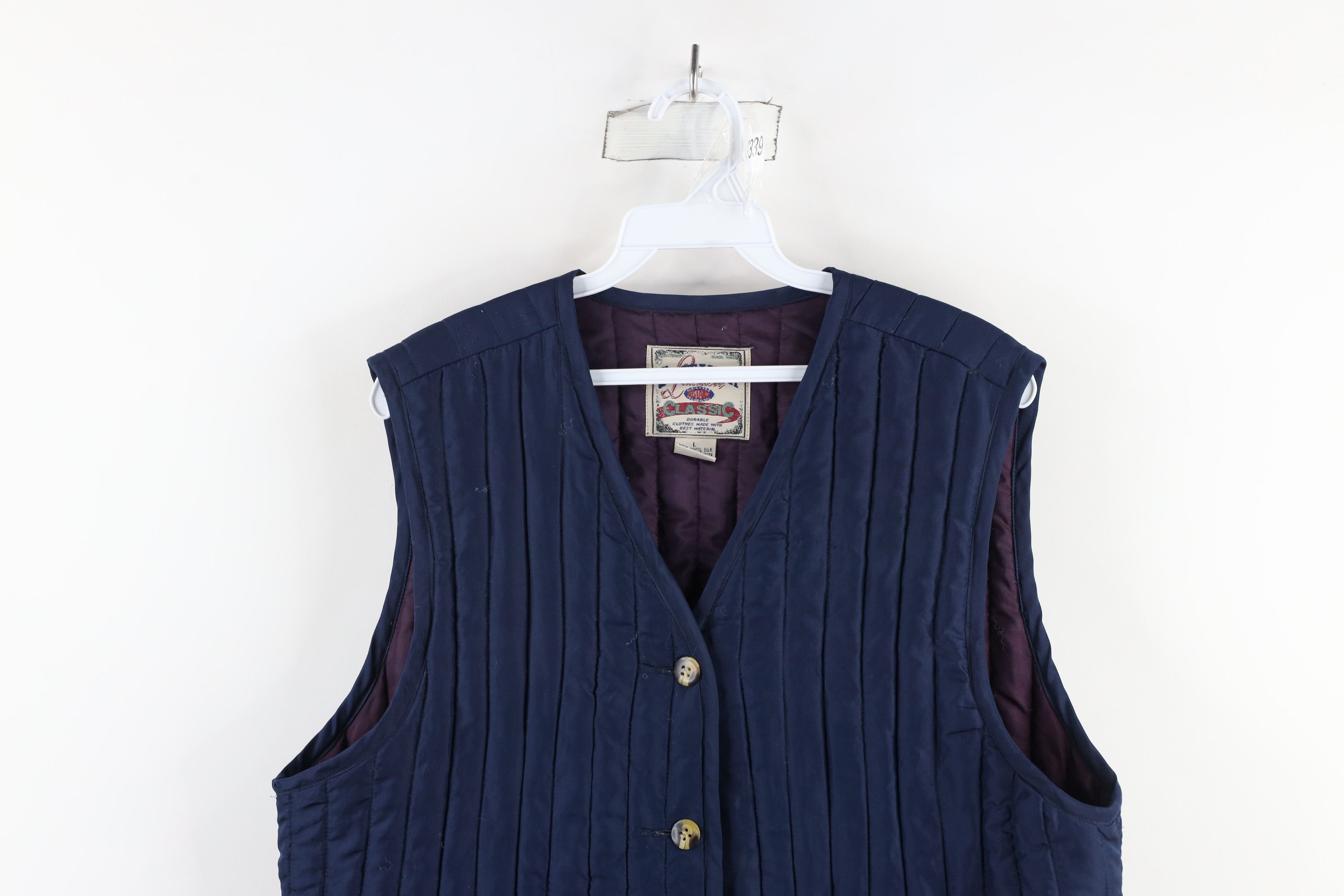 Vintage Vintage 90s Streetwear Silk Quilted Puffer Vest Jacket Size L / US 10 / IT 46 - 2 Thumbnail
