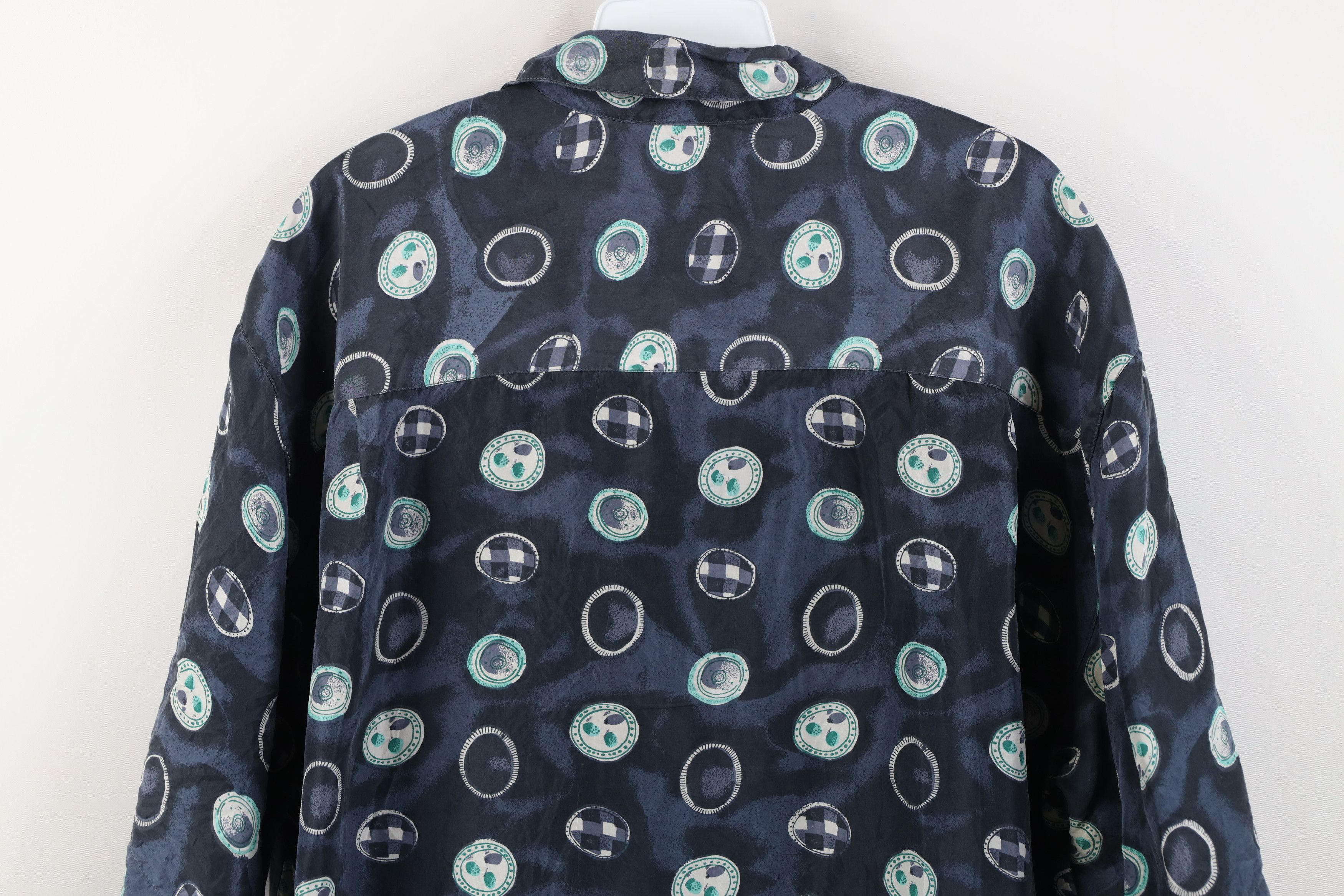 Vintage Vintage 90s Streetwear Geometric Silk Baggy Button Shirt Size US M / EU 48-50 / 2 - 10 Thumbnail