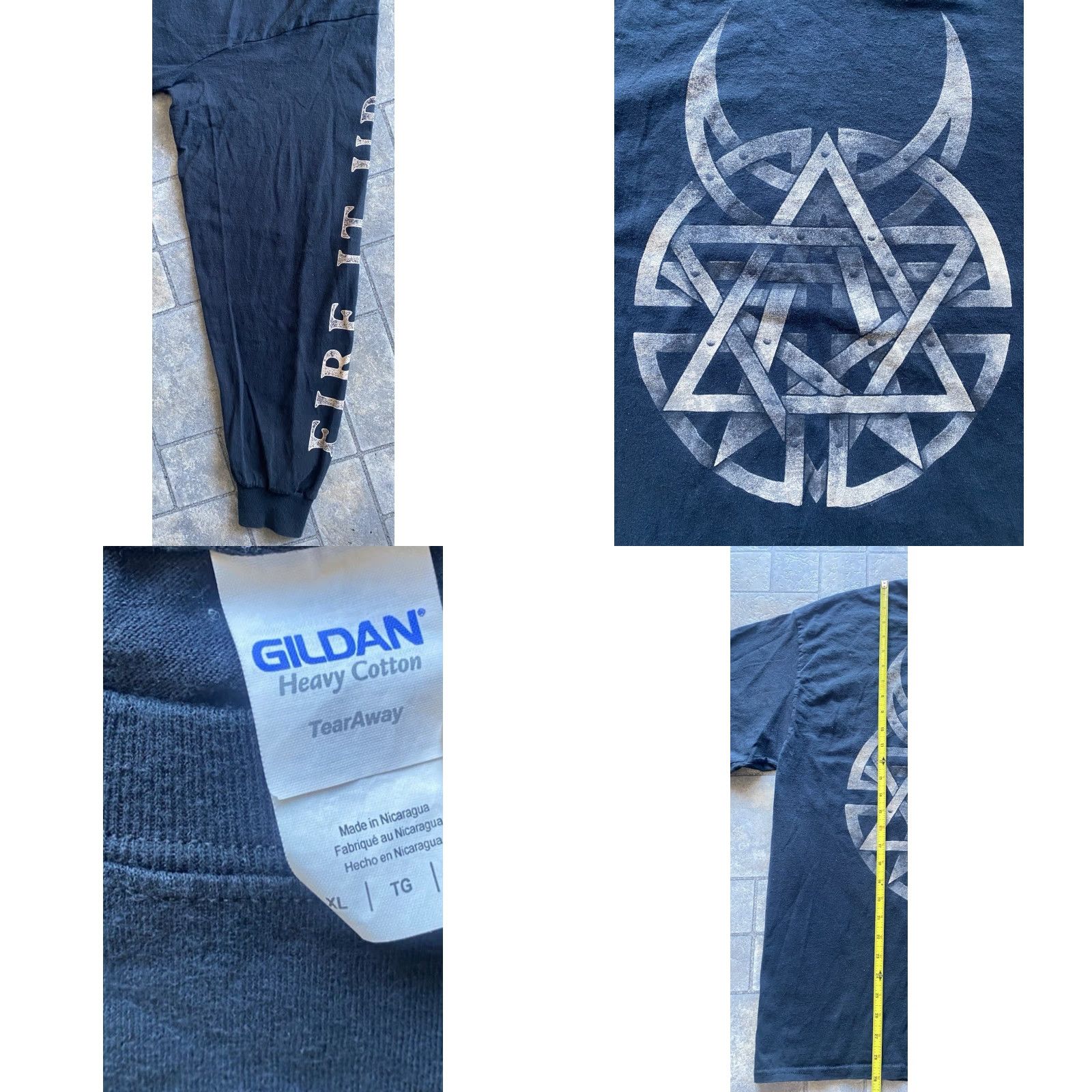 Gildan VINTAGE Disturbed 2016 Long Sleeve Black T-Shirt XL Gildan Unisex Adults Heavy Metal Rock Concert Graphic Print Size US XL / EU 56 / 4 - 8 Thumbnail