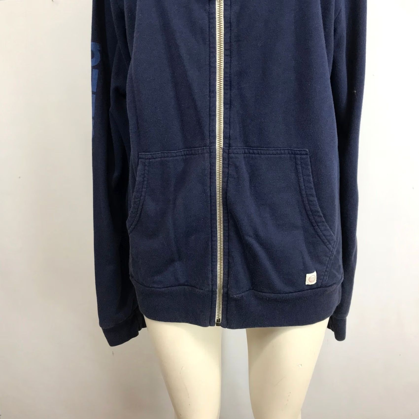 Marine Layer Marine Layer Navy Blue Zip Up Hoodie With Logo Graphic Size M Mens Regular Fit Size M / US 6-8 / IT 42-44 - 3 Thumbnail