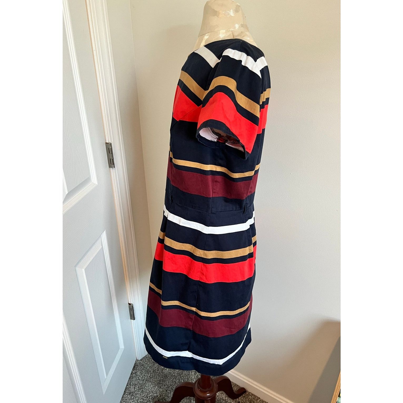 Tommy Hilfiger Tommy Hilfiger Short Sleeve Striped Midi Dress Size 14 Size XL / US 12-14 / IT 48-50 - 5 Thumbnail