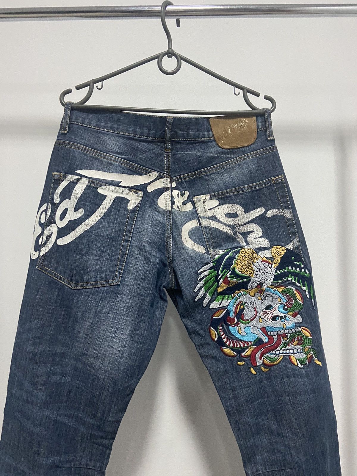 Ed Hardy Ed Hardy skull eagle jeans denim pants big logo Size US 32 / EU 48 - 2 Thumbnail