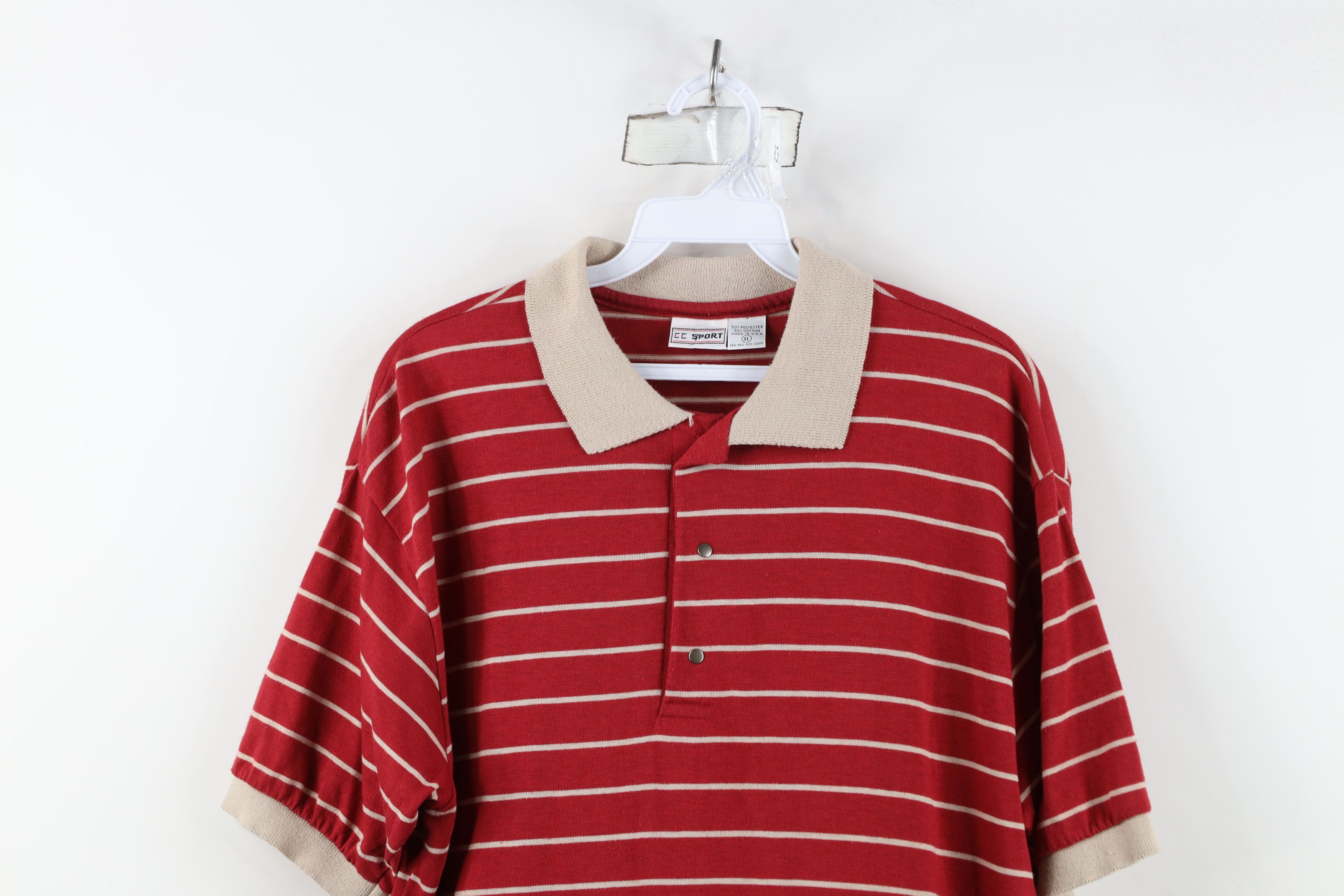 Vintage Vintage 70s Streetwear Block Knit Collared Golf Polo Shirt Size US XL / EU 56 / 4 - 2 Thumbnail