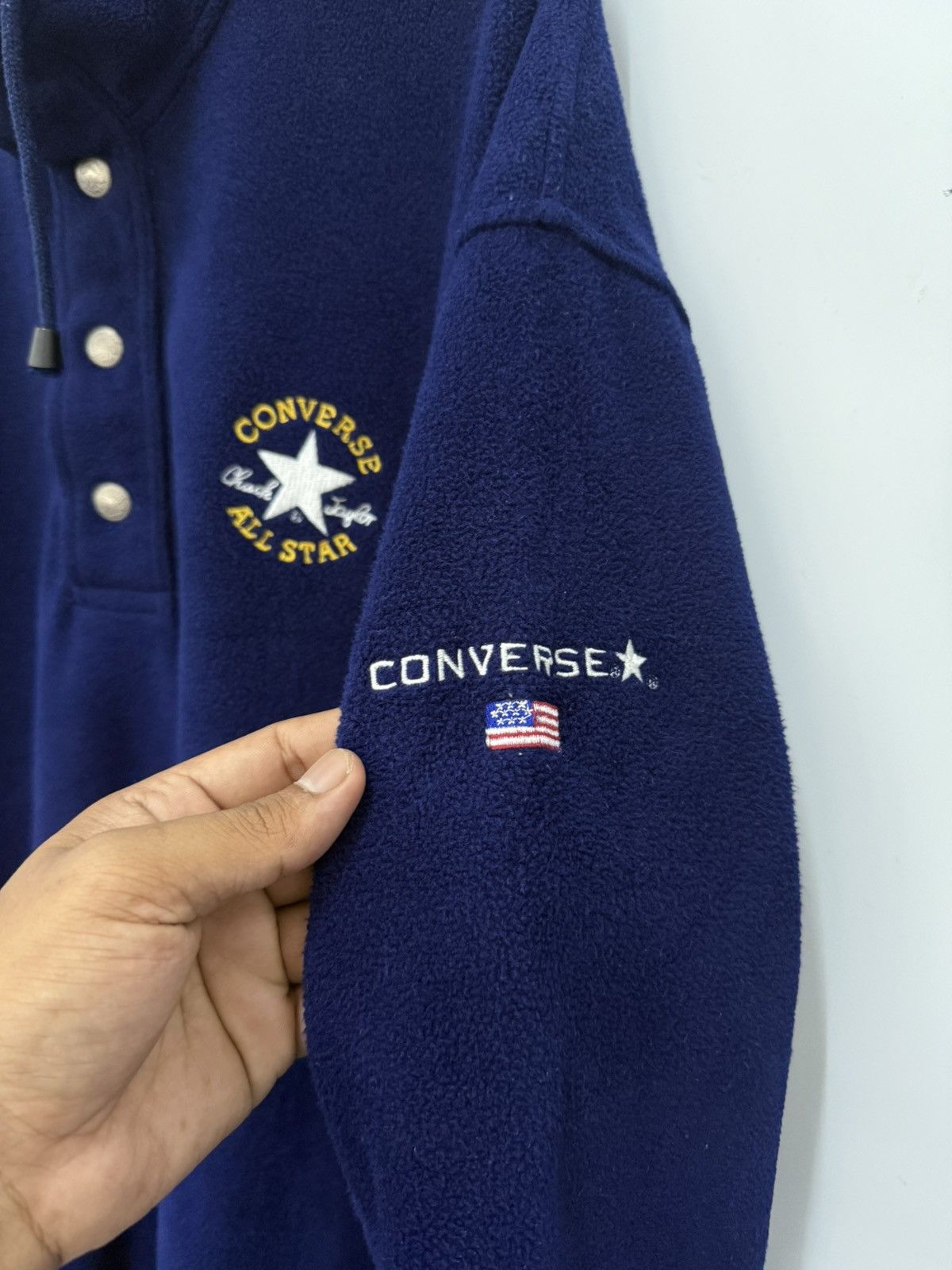 Converse 🔥 VINTAGE CONVERSE AMERICAN FLAG FLEECE BAGGY SWEATSHIRT - L Size US L / EU 52-54 / 3 - 5 Thumbnail