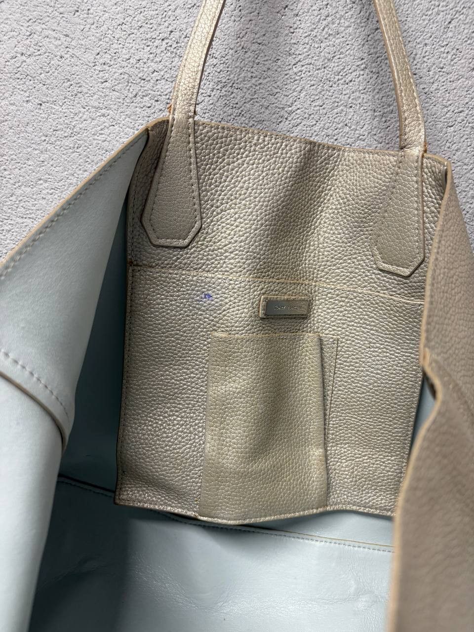 Tory Burch Tory Burch Metallic Grey Leather Perry Tote Size ONE SIZE - 12 Thumbnail