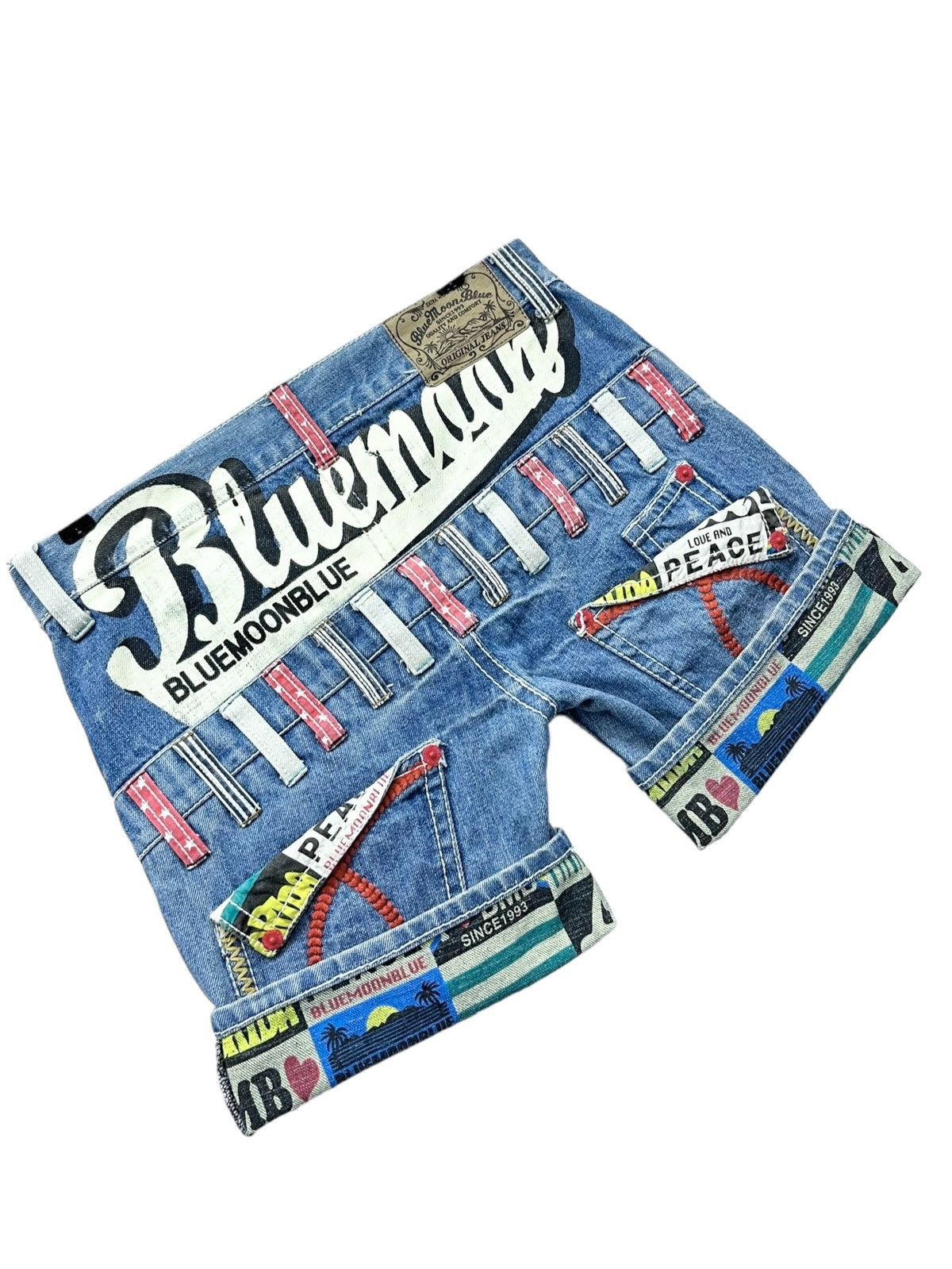 Moon Boot BLUEMOONBLUE Art Big Print Back Slanted Double Waist Summer Size 30" / US 8 / IT 44 - 7 Thumbnail
