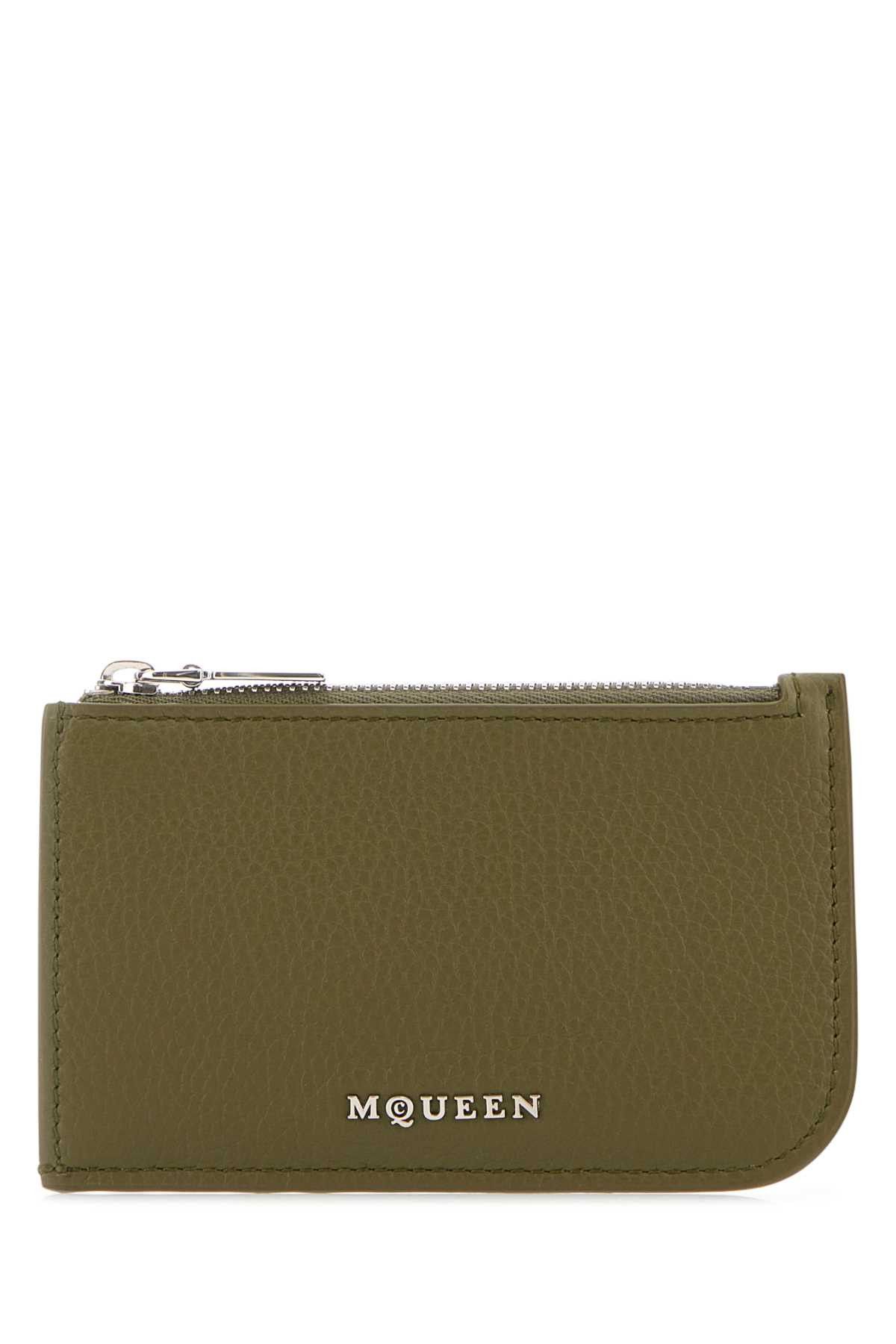 Alexander McQueen Army Green Leather Card Holder Size ONE SIZE - 1 Thumbnail