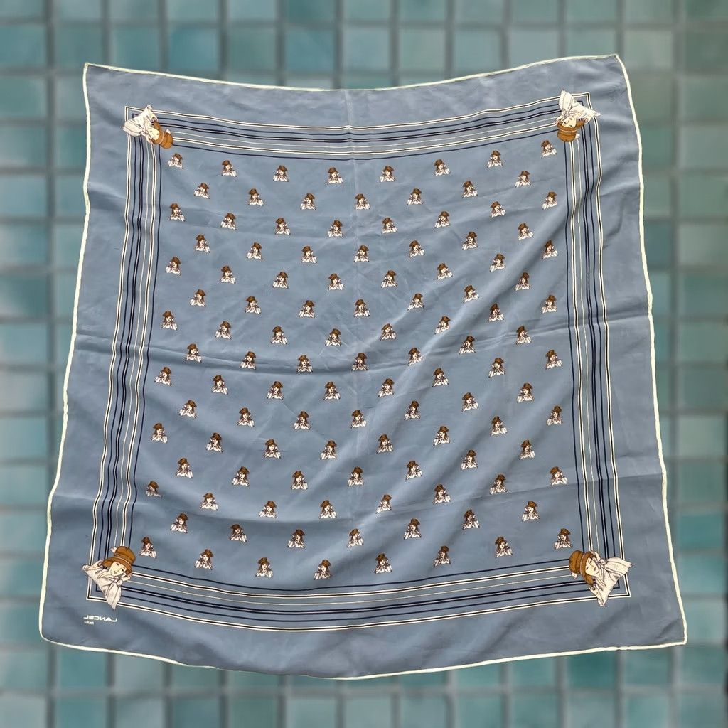 Lancel VINTAGE Lancel Paris Scarf 31x31in Blue Silk Square Women Size ONE SIZE - 1 Thumbnail