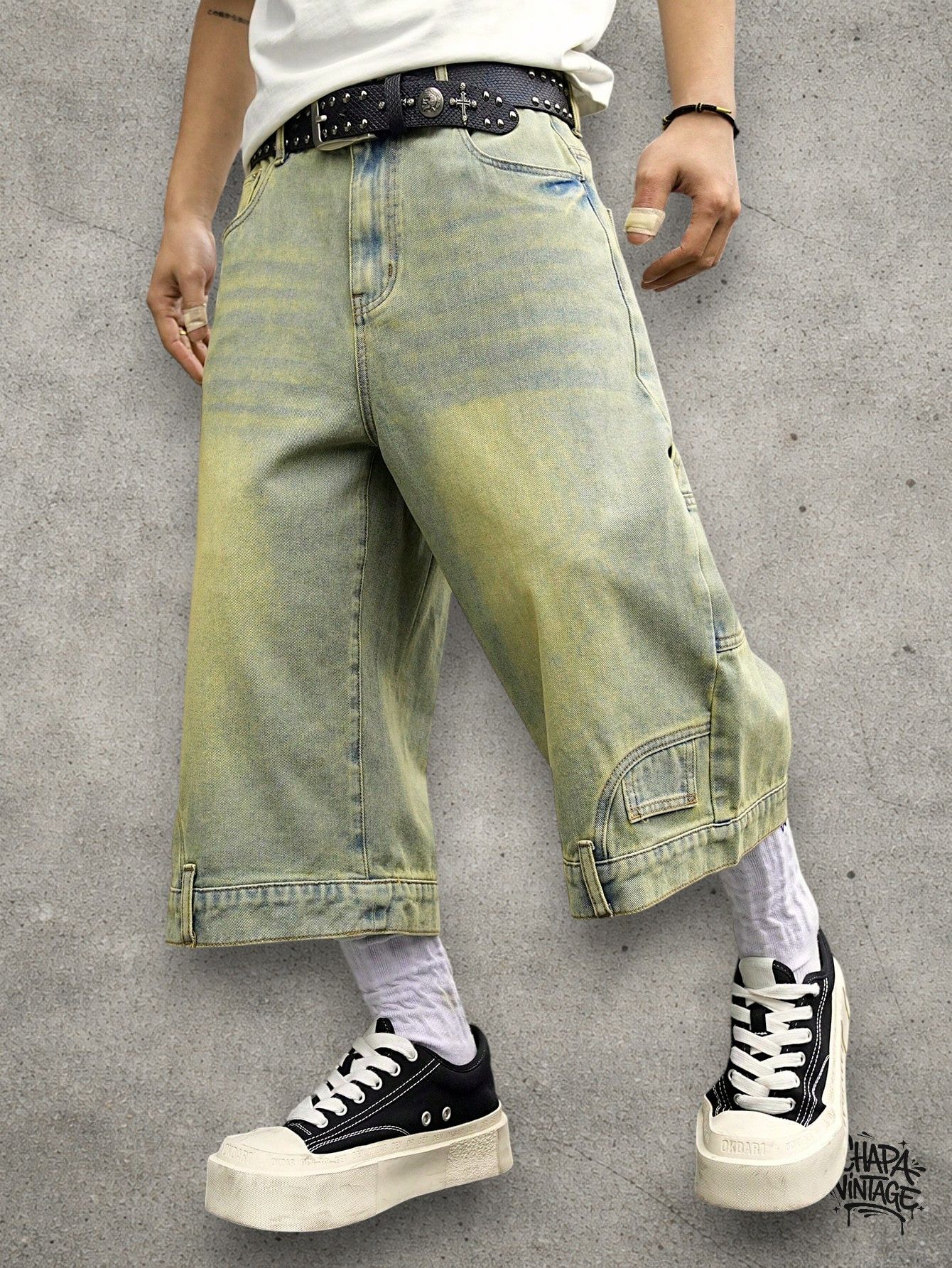 Japanese Brand Wide washed shorts Size US 34 / EU 50 - 1 Thumbnail