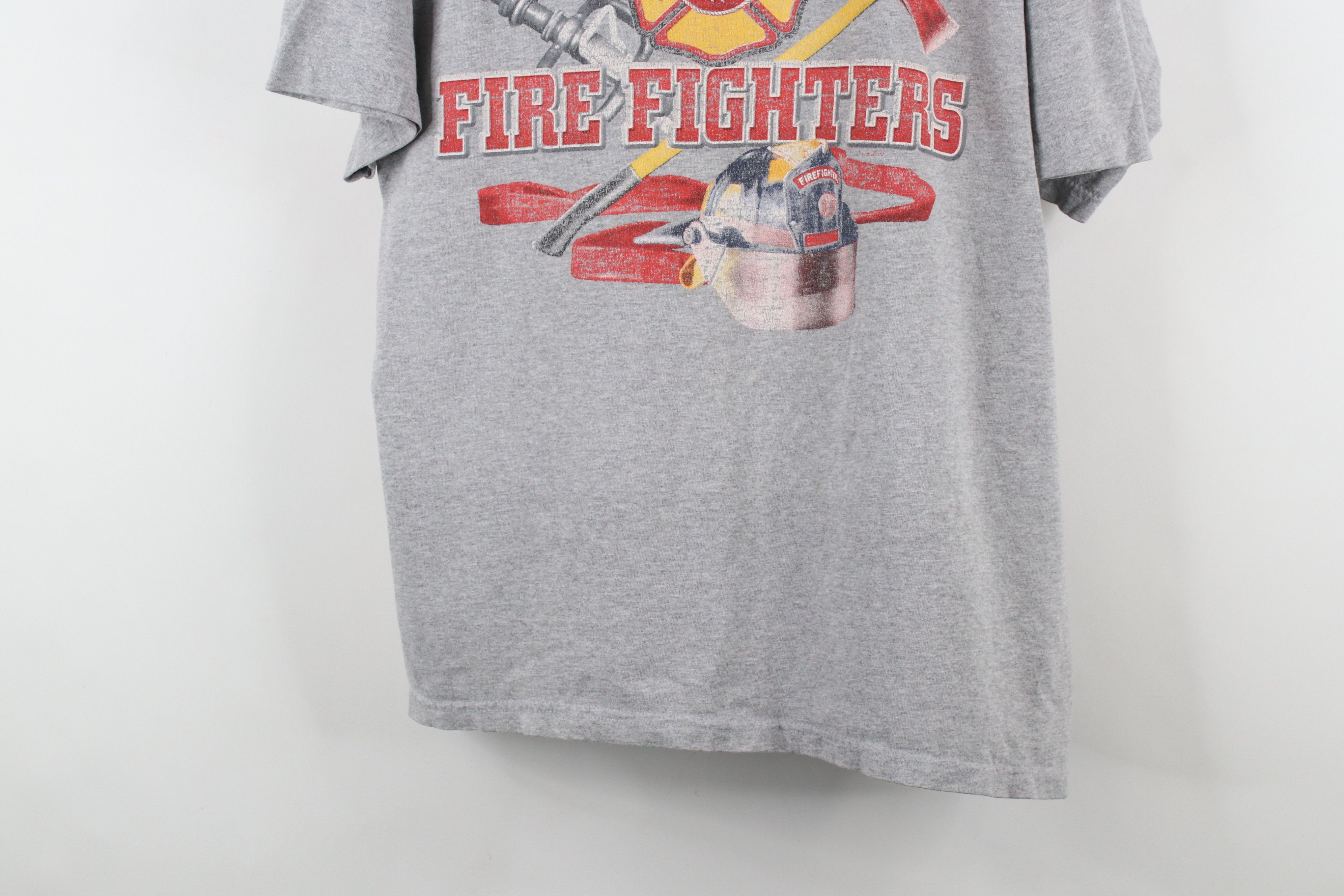 Vintage Vintage 90s Spell Out Fire Fighters Short Sleeve T-Shirt Size US L / EU 52-54 / 3 - 3 Thumbnail