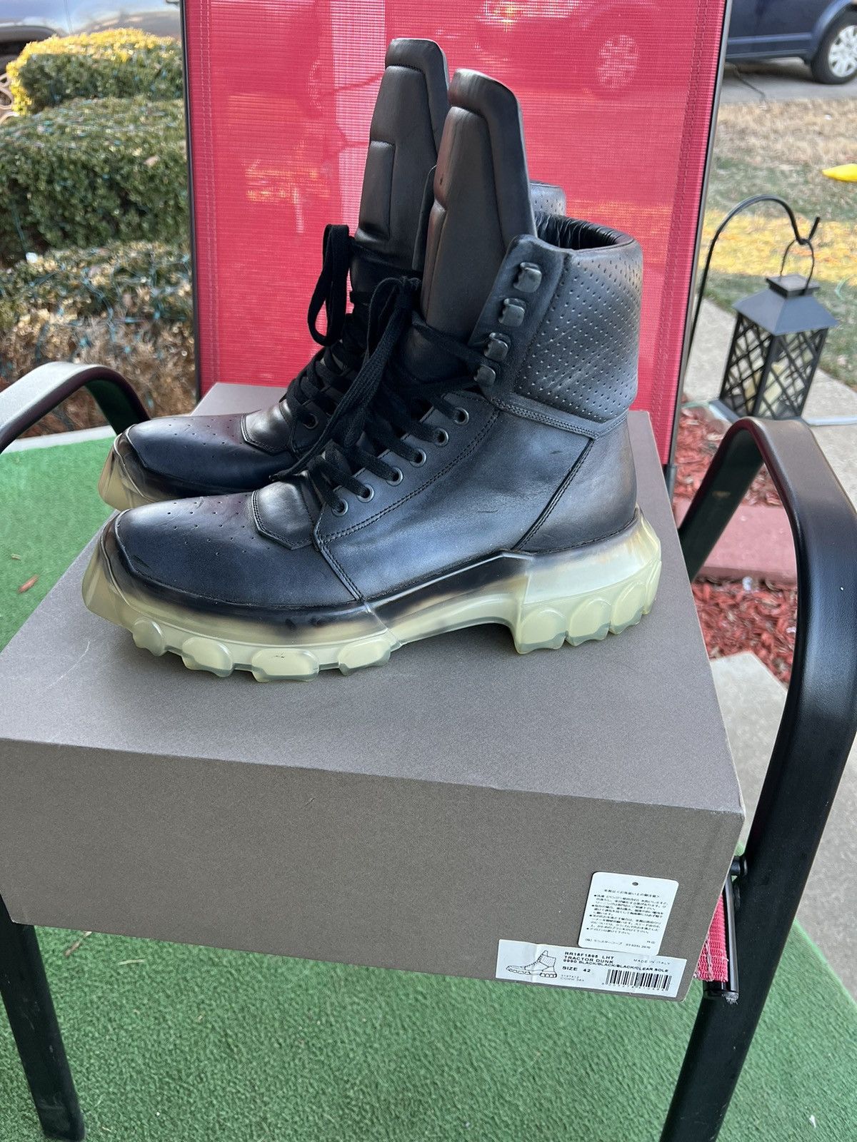 Rick Owens 2018 Tractor Dunks Gradient Black Size US 9 / EU 42 - 2 Thumbnail