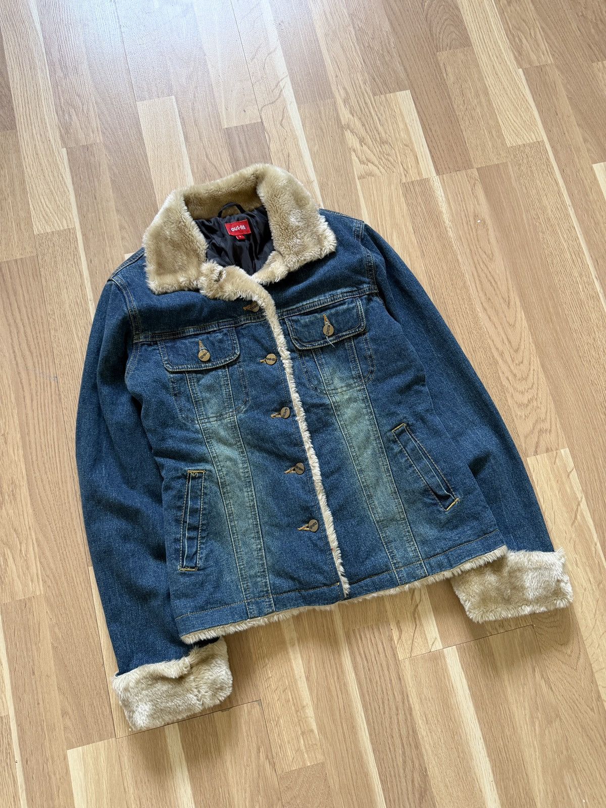 Le Grande Bleu (L.G.B.) Vintage if six was nine tornado jacket faux fur opium denim Size M / US 6-8 / IT 42-44 - 5 Thumbnail