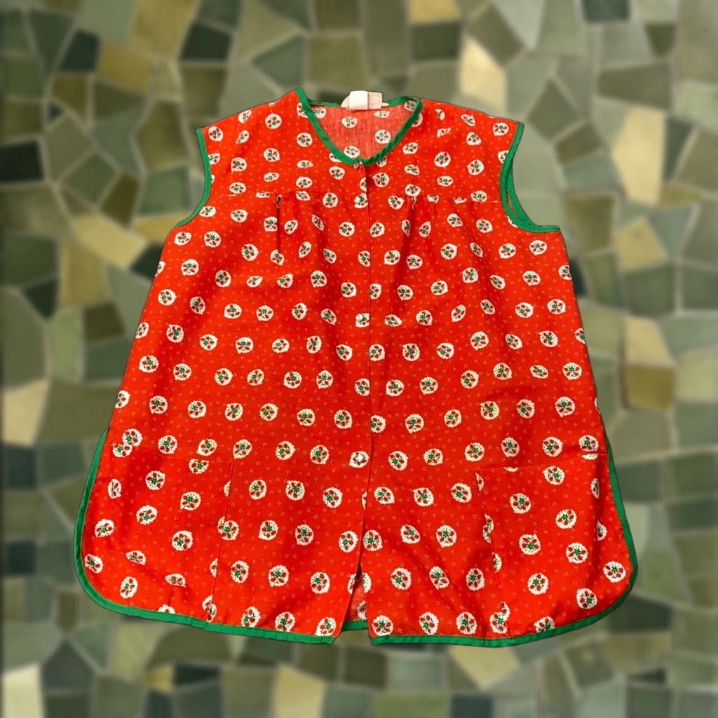 Vintage VINTAGE izzys Blouse Top Womens M Red Christmas Holiday Floral Sleeveless Button-Up Snap Neck V-Neck Casual Workwear Pockets Zn Size M / US 6-8 / IT 42-44 - 1 Thumbnail