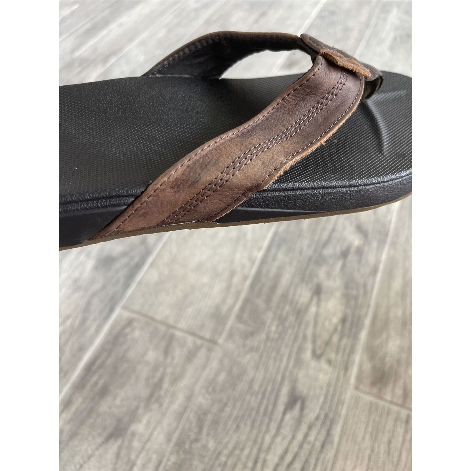 REEF Reef Mens Flip Flops Size 6 Cushion Phantom LE Brown Leather Size US 6 / EU 39 - 6 Thumbnail