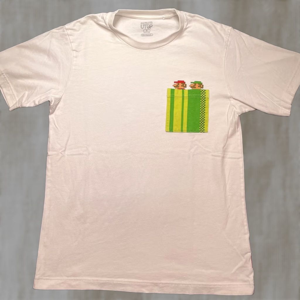 Uniqlo Uniqlo Super Mario Shirt Mens S White Pocket Luigi Graphic Tee Nintendo Size US S / EU 44-46 / 1 - 1 Thumbnail