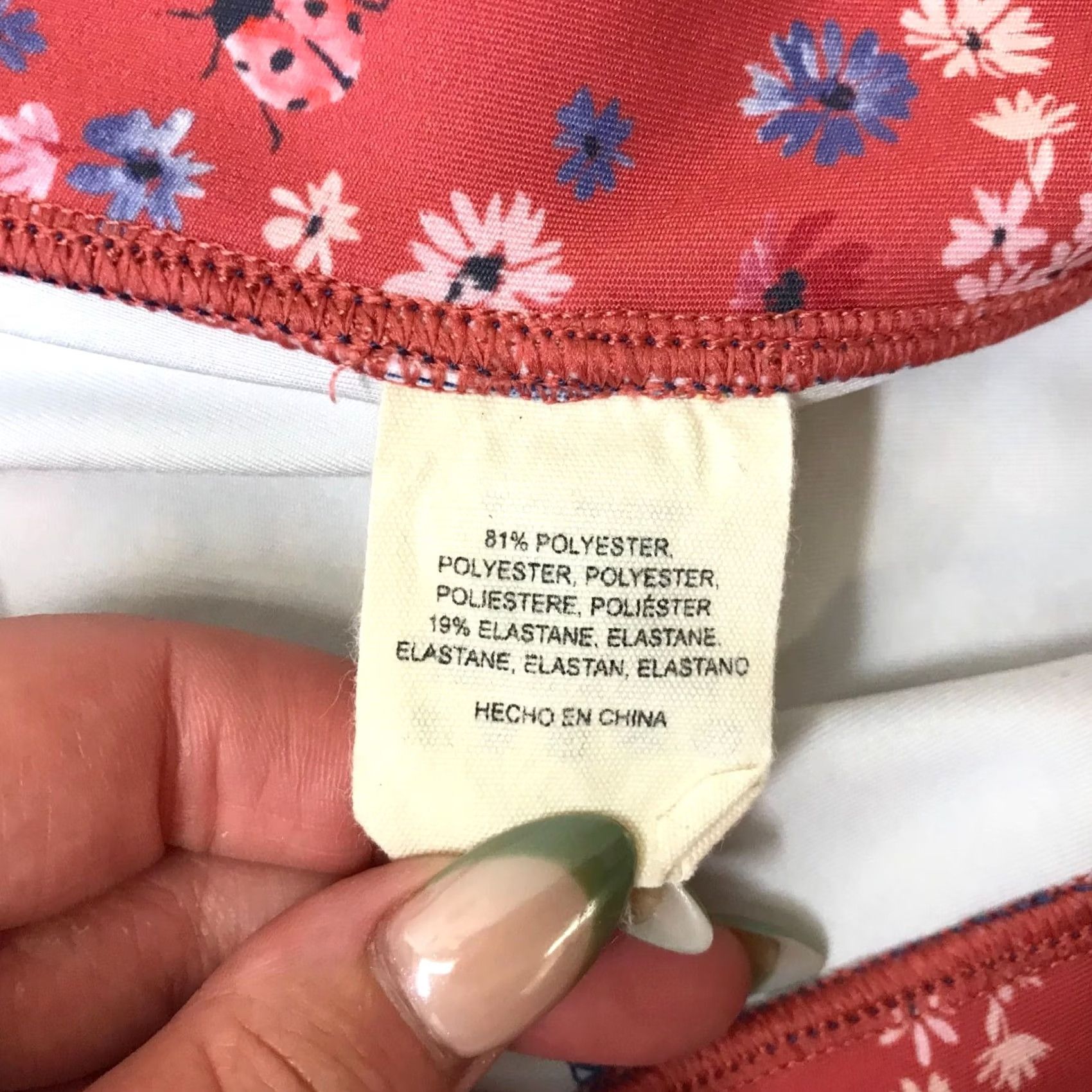 Vintage ANTHROPOLOGIE KACHEL WOMEN'S 1X LEGGINGS RED/BLUE FLORAL PLUS FITTED PANTS Size 40" / US 18 - 8 Thumbnail