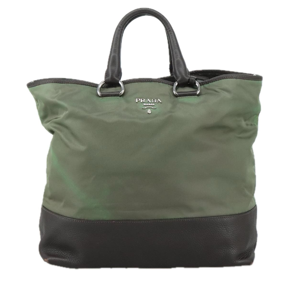 Prada Tessuto Khaki Synthetic Tote Bag (Pre-Owned) Size ONE SIZE - 1 Thumbnail