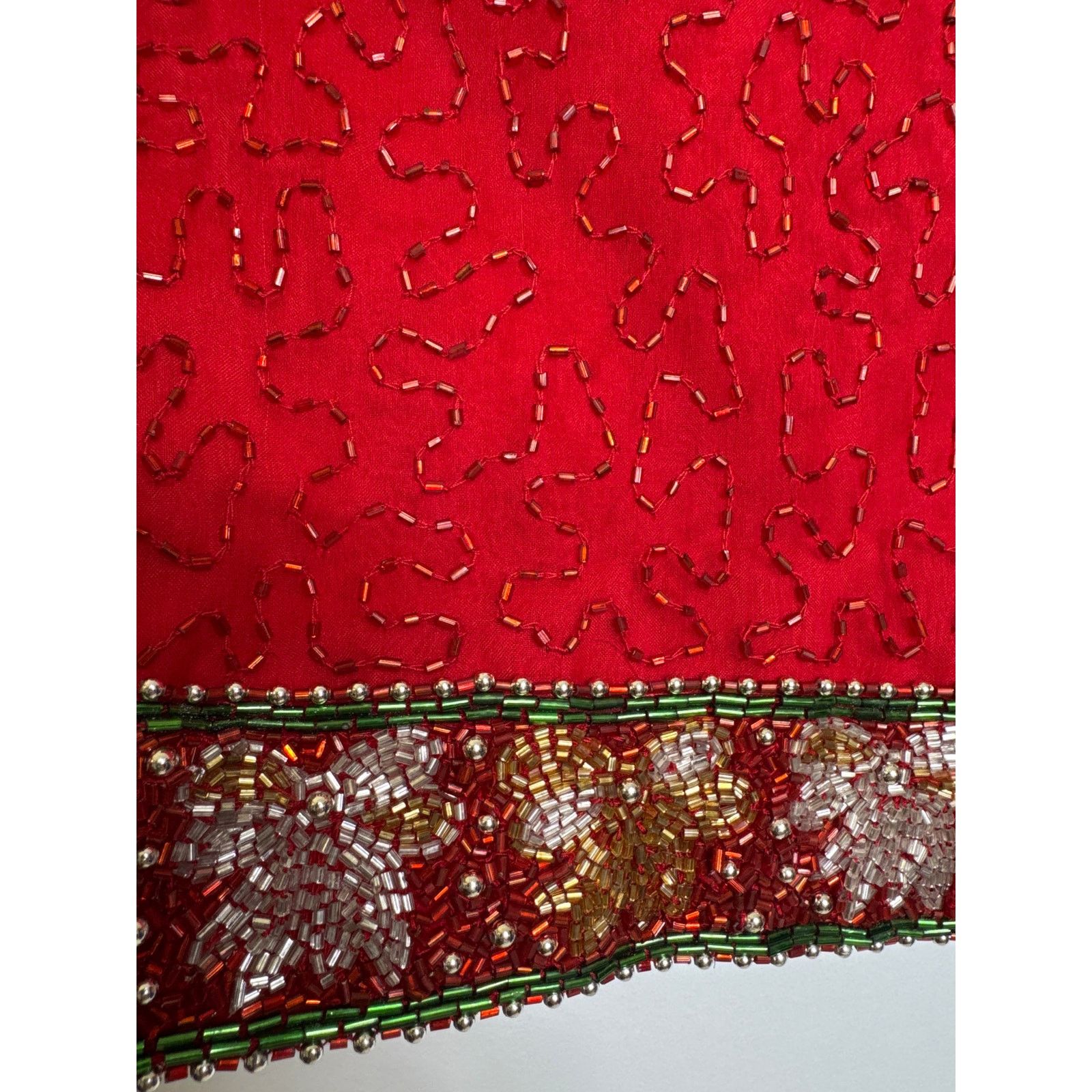 Vintage Vtg Laurence Kazer Silk beaded red formal cardigan Jacket L Size L / US 10 / IT 46 - 11 Thumbnail