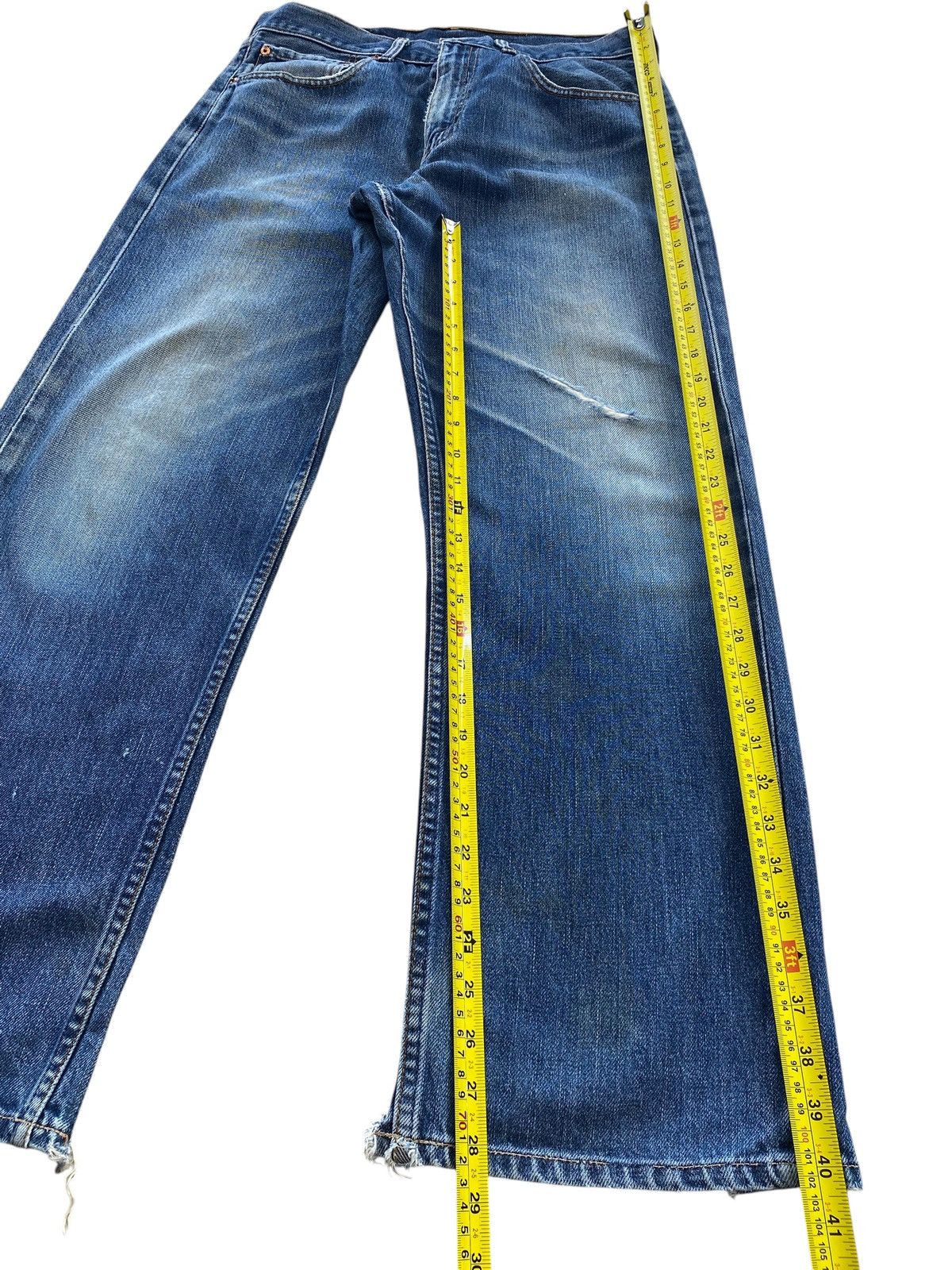 Levi's Levi’s Faded Blue Wash Whiskered Style Straight Leg Jeans Size US 32 / EU 48 - 8 Thumbnail