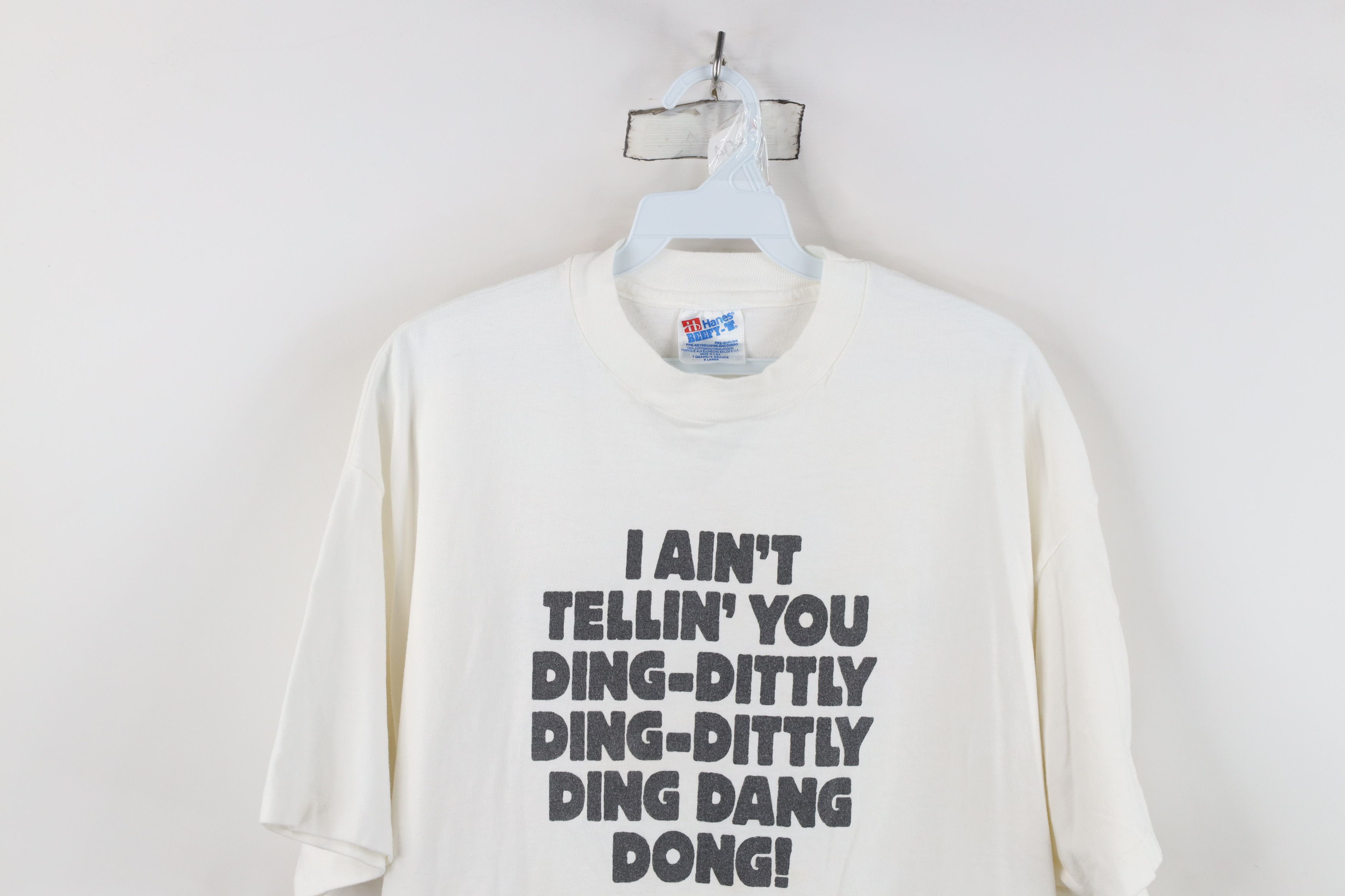 Vintage Vintage 90s I Ain't Tellin You Ding Dittly The War T-Shirt Size US XL / EU 56 / 4 - 2 Thumbnail