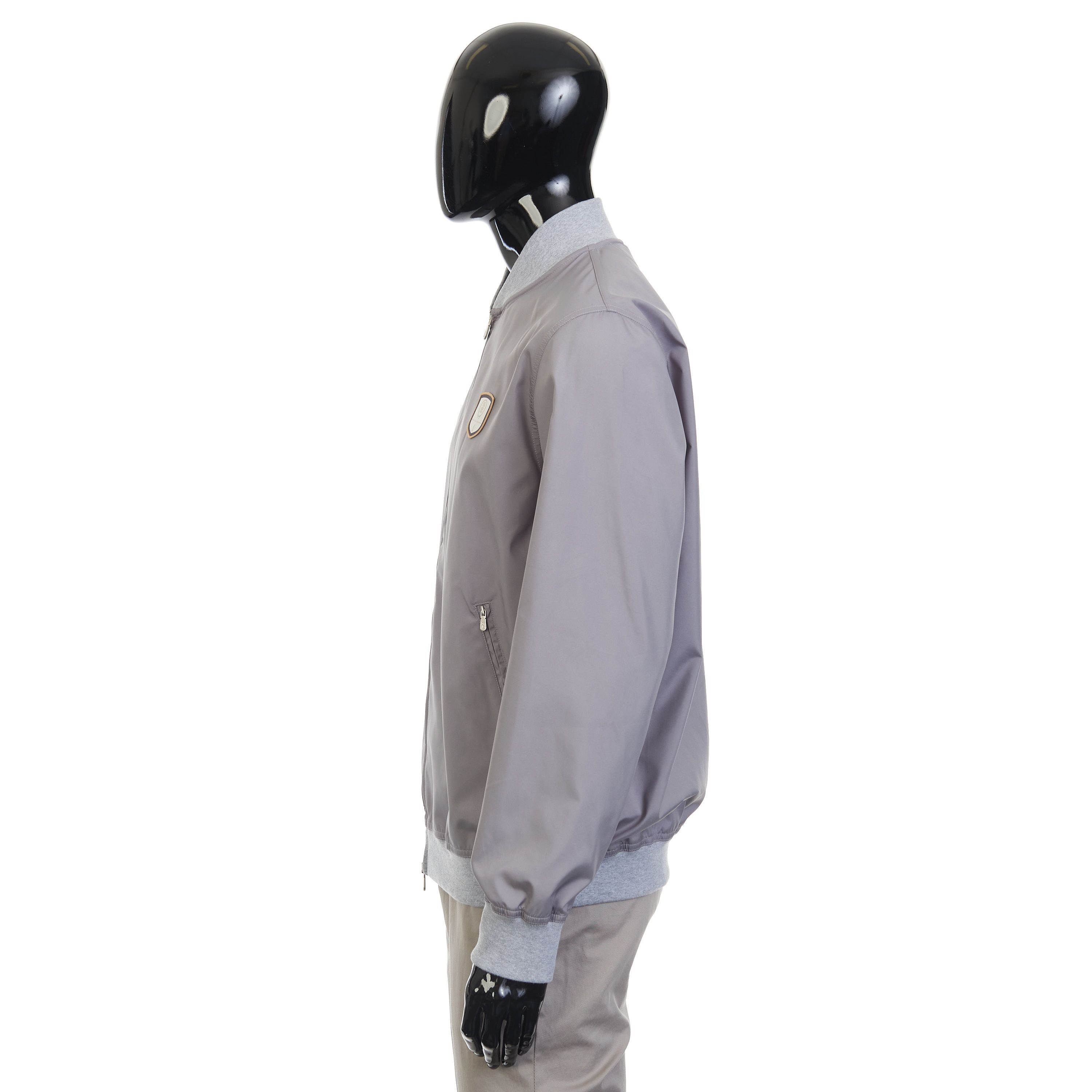Brunello Cucinelli Gray Nylon Outerwear Jacket - Logo Size US L / EU 52-54 / 3 - 3 Thumbnail