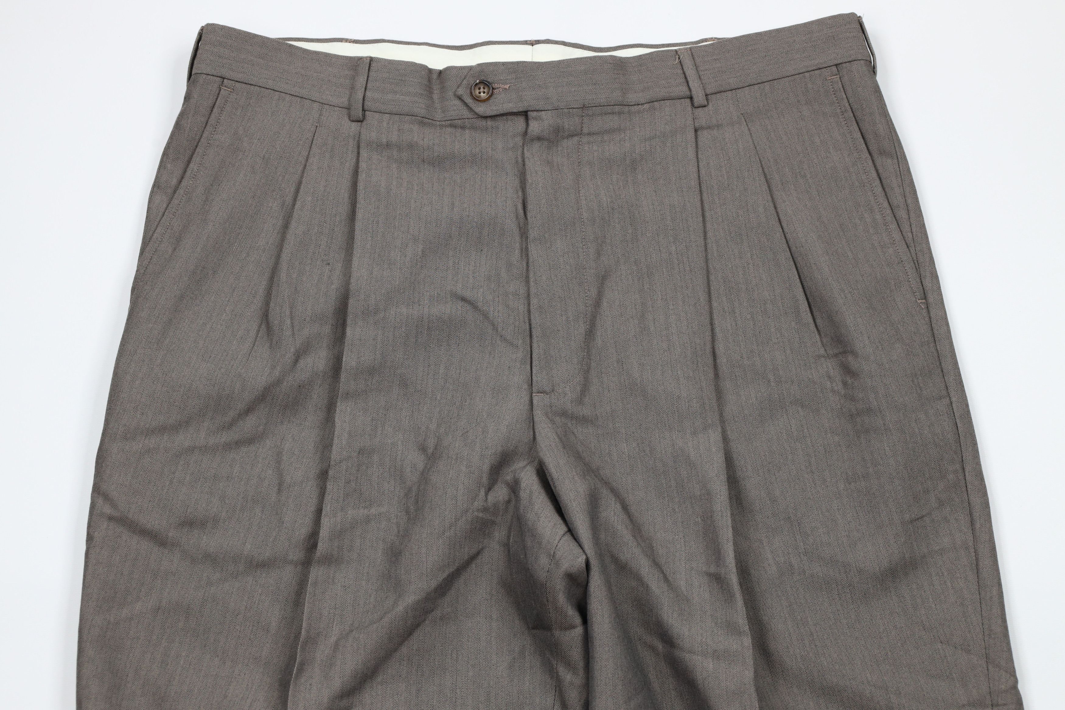 Ralph Lauren × Vintage Vintage 90s Chaps Ralph Lauren Herringbone Chino Pants Size US 38 / EU 54 - 2 Thumbnail