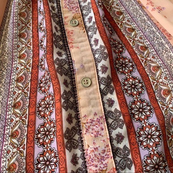Other Altar'd State Boho Flowy Romantic Floral Print Pleated Tunic Size S / US 4 / IT 40 - 10 Thumbnail
