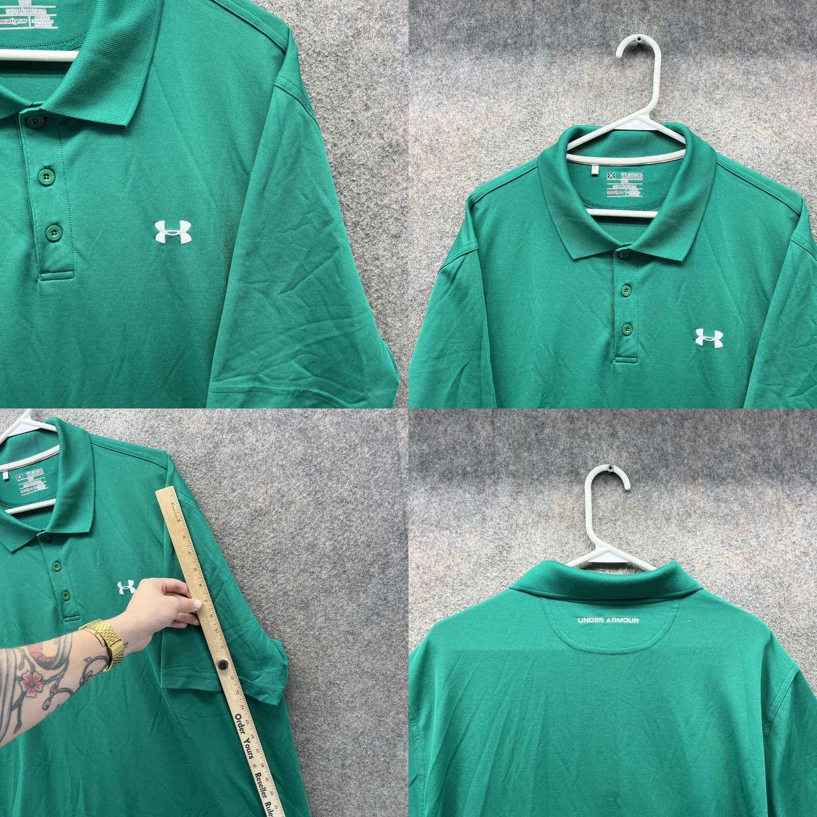 Under Armour Under Armour Polo Shirt Mens 2XL Green HeatGear Loose Fit Golf Athletic Polo Shirt Mens 2XL Green HeatGear Loose Fit Golf Athletic Size US XXL / EU 58 / 5 - 8 Thumbnail