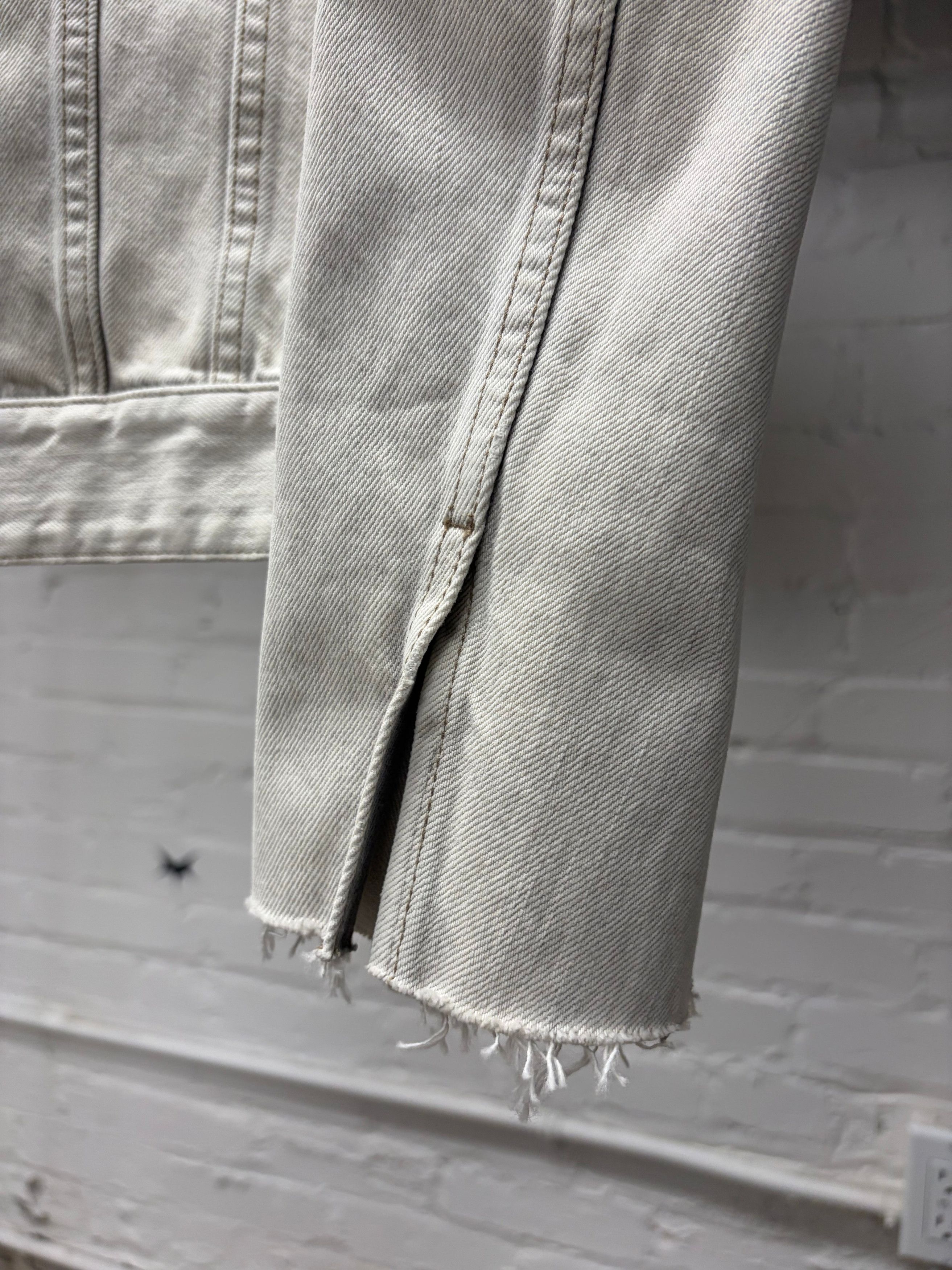 Saint Laurent Paris 2020 Saint Laurent Paint Coated White Denim Trucker Jacket Size US XL / EU 56 / 4 - 2 Thumbnail