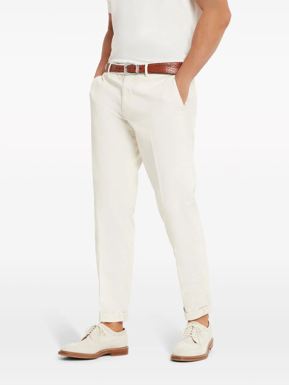 Dyed Pants in Open White