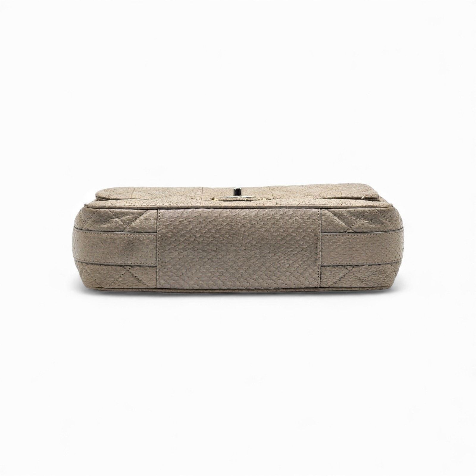 Chanel Python Easy Carry Medium Classic Flap Bag Top Handle Beige Size ONE SIZE - 5 Thumbnail