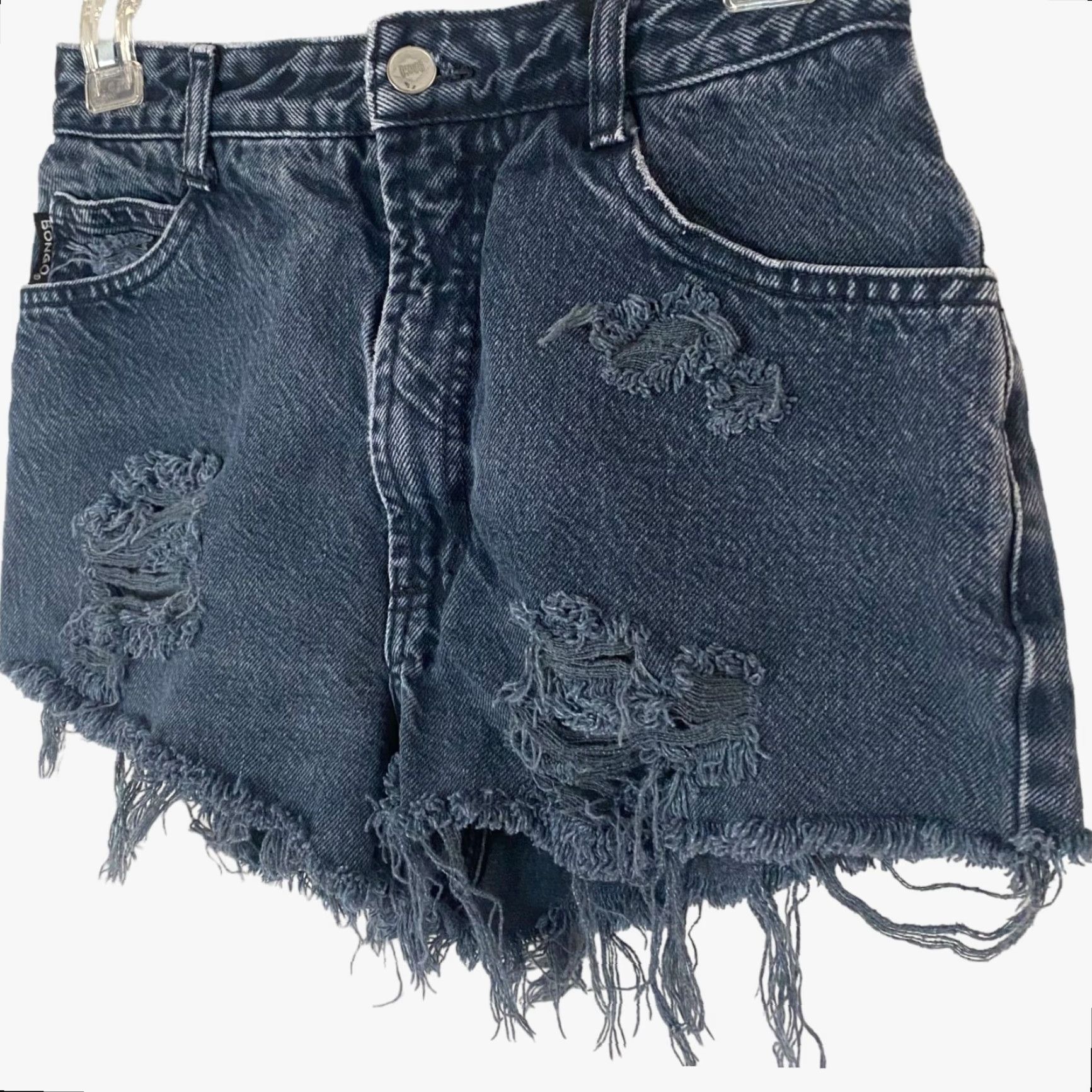 Vintage VINTAGE Bongo Denim Shorts Womens 7 Black Cut-Off High-Rise Distressed 100% Cotton USA Womens Size 28" / US 6 / IT 42 - 2 Thumbnail