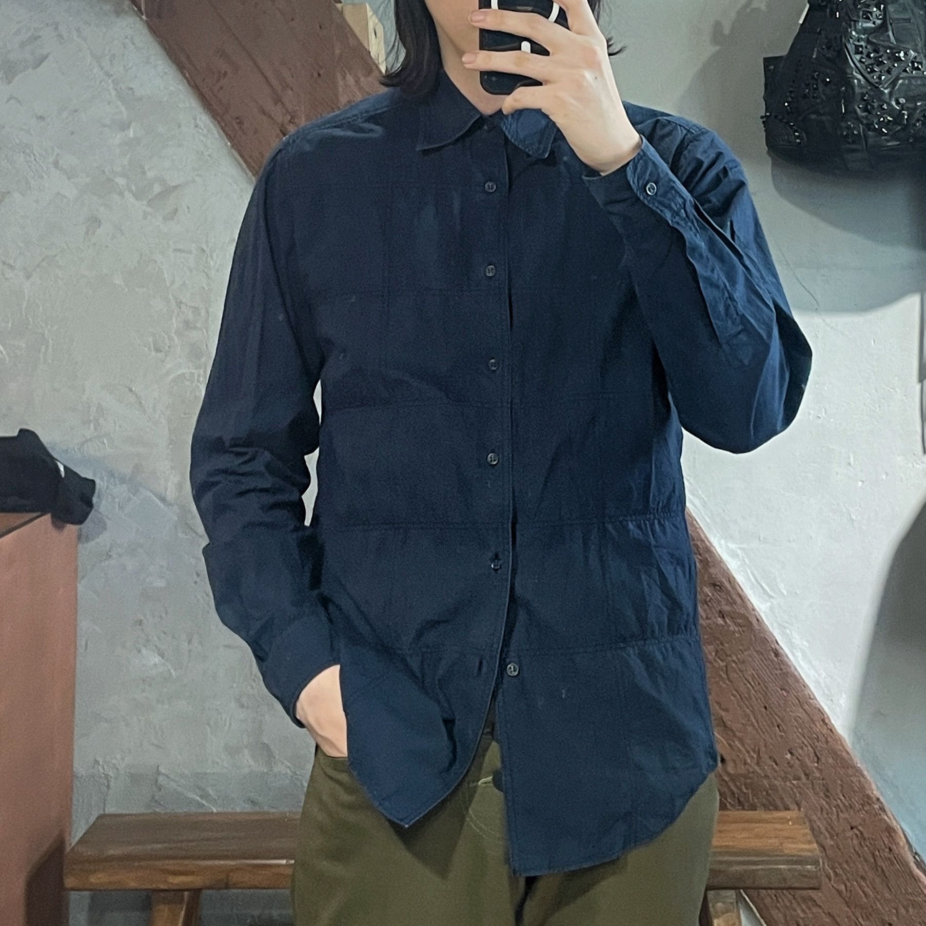 Casey Vidalenc Casey Vidalenc Grid-Stitched Cotton Shirt Size US M / EU 48-50 / 2 - 2 Thumbnail
