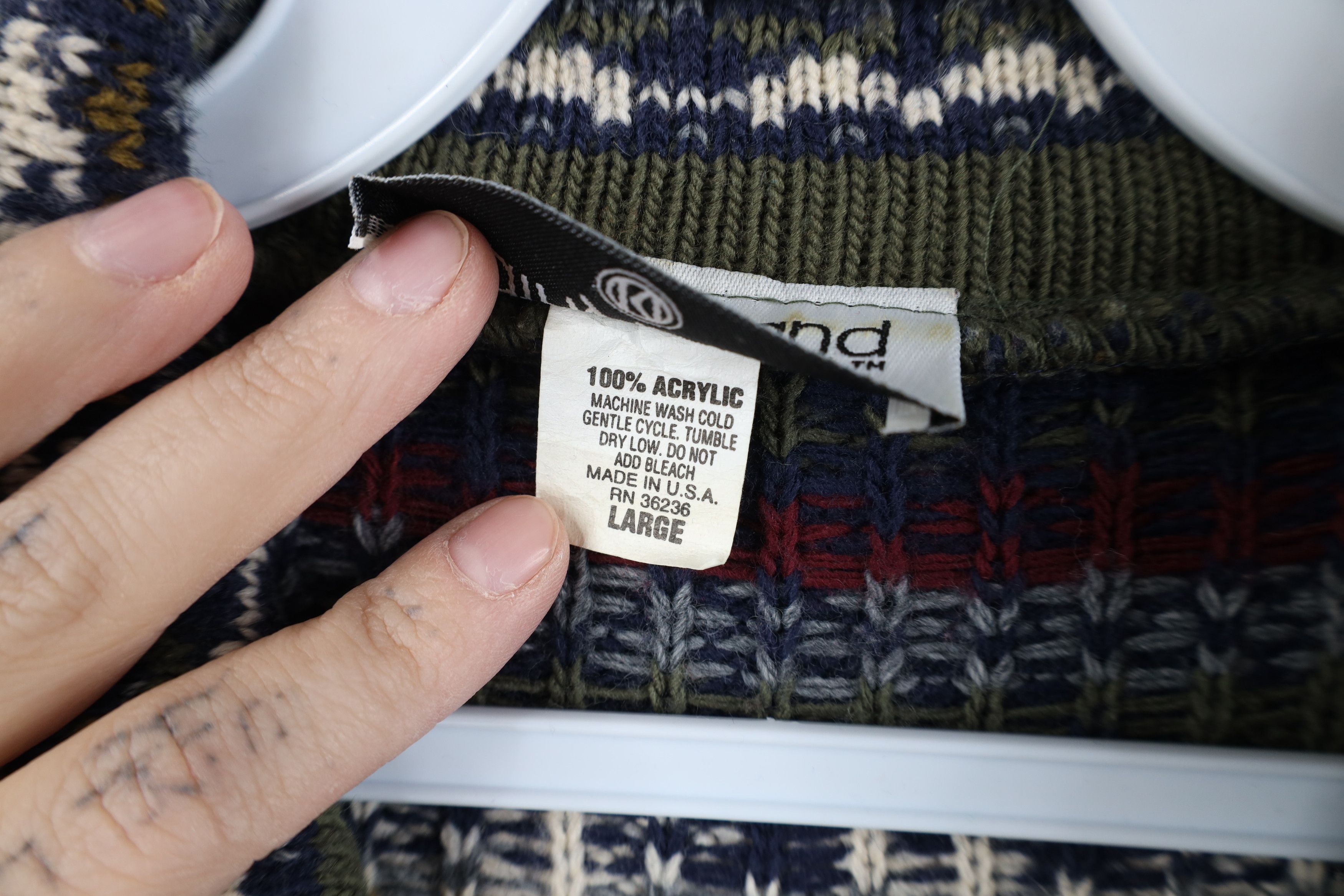 Vintage Vintage 90s Streetwear Fair Isle Knit Cardigan Sweater USA Size L / US 10 / IT 46 - 8 Thumbnail