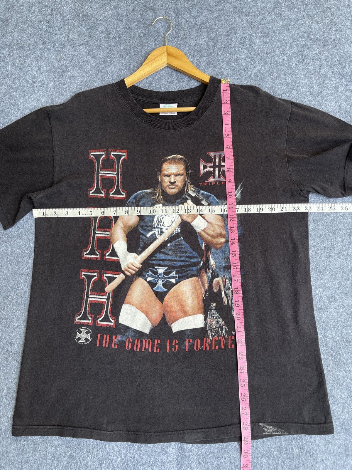 Vintage Rare🔥Vintage 90s Triple H SUN FADED T Shirt Size US XL / EU 56 / 4 - 13 Thumbnail