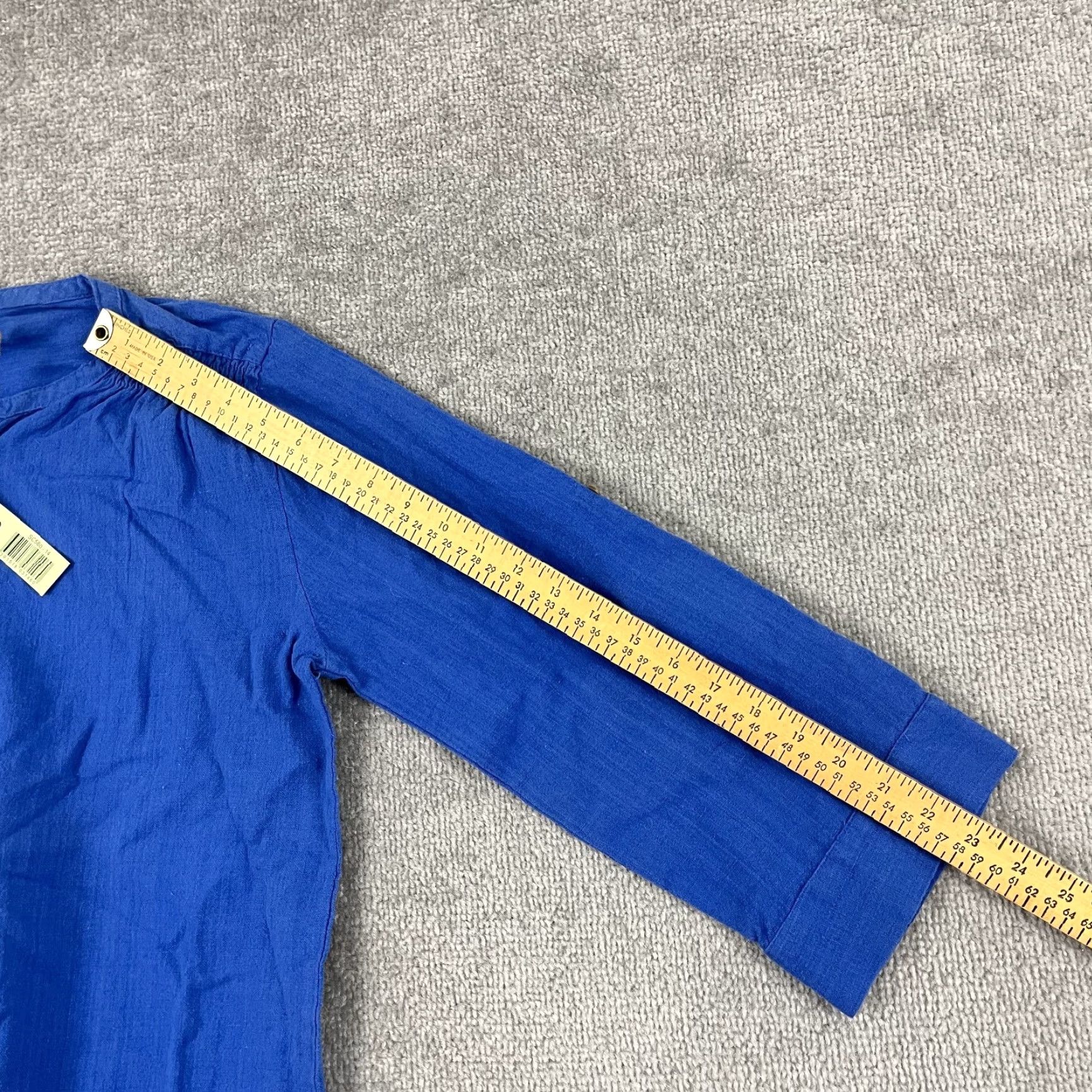 Vintage VINTAGE Civilian Shirt Womens 14 Washed Blue Grandfather Popover Lagenlook Linen Blend Size XL / US 12-14 / IT 48-50 - 6 Thumbnail