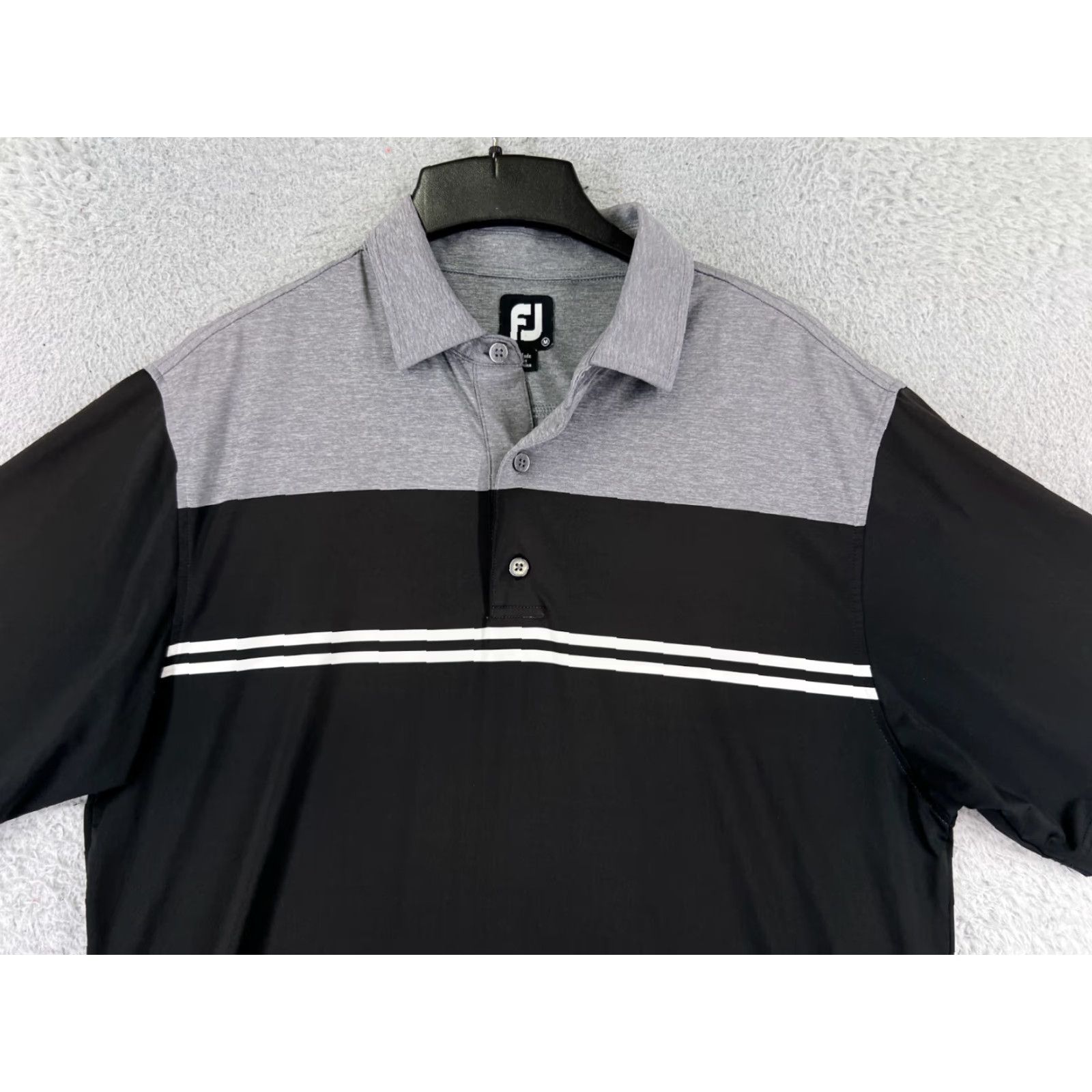 Footjoy FootJoy Polo Shirt Men Medium Black Gray Short Sleeve 100% Polyester Golf Golfer Size US M / EU 48-50 / 2 - 7 Thumbnail