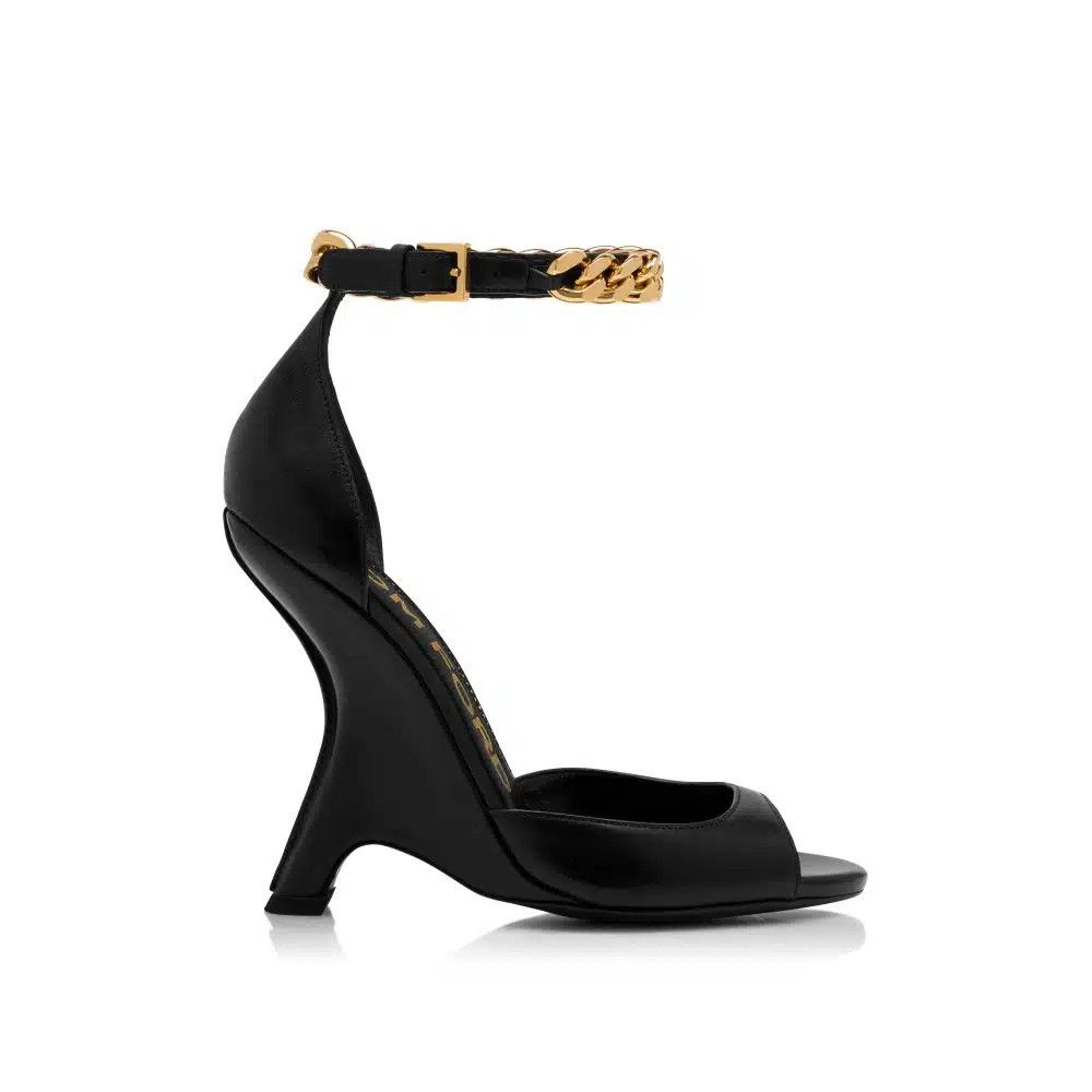 Tom Ford o1loc1c0426 W3323 Iconic Chain 105 Sandals in Black Size US 8 / IT 38 - 1 Thumbnail