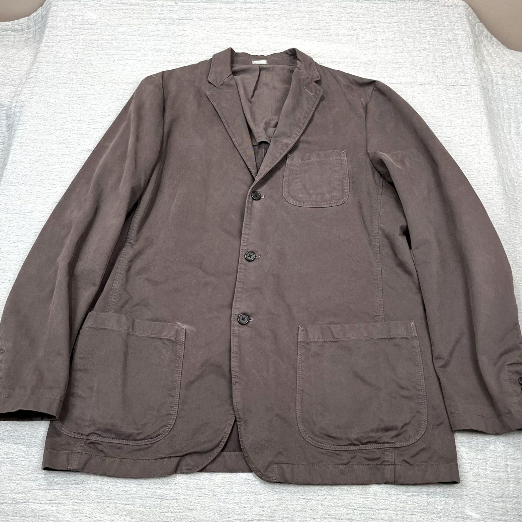 J.Crew J.CREW Blazer Shirt Chino Broken In XLT Beige Khaki Mens Twill Notch Lapel Four-Button Single-Breasted Casual Size 46R - 2 Thumbnail