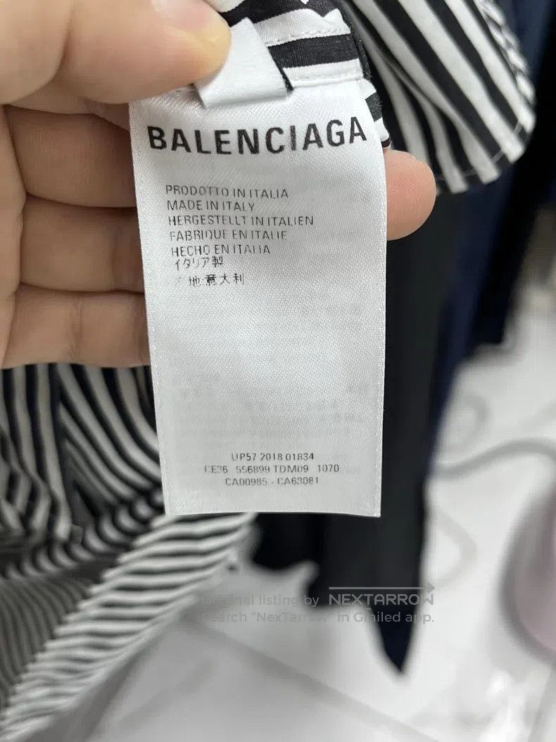 Balenciaga Balenciaga size 39 Embroidered 'In Love' Striped Shirt Jac Size US S / EU 44-46 / 1 - 5 Thumbnail