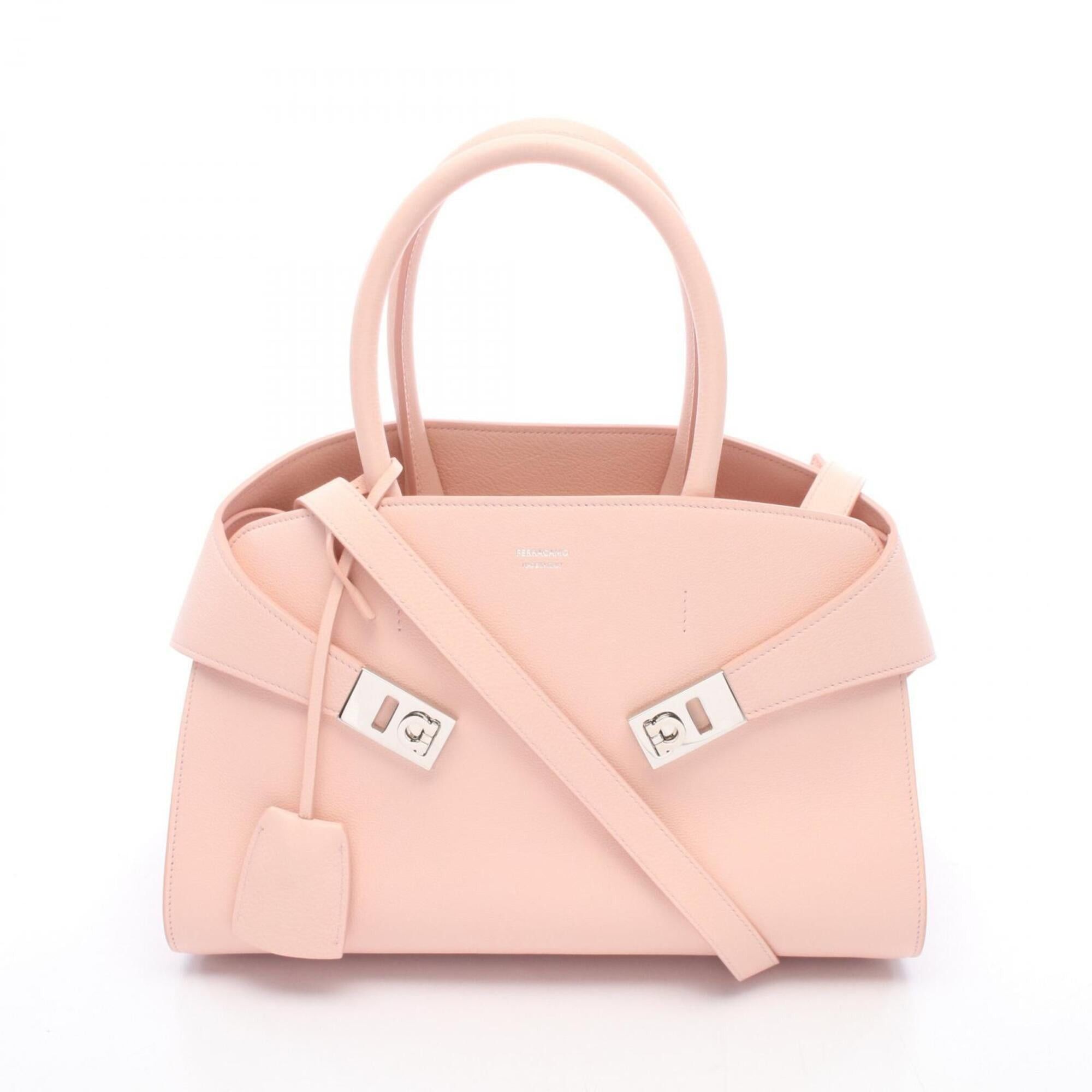 Salvatore Ferragamo Salvatore Ferragamo HUG Small 2-Way Handbag, Leather, Women's, Pink, 215608 Size ONE SIZE - 1 Thumbnail