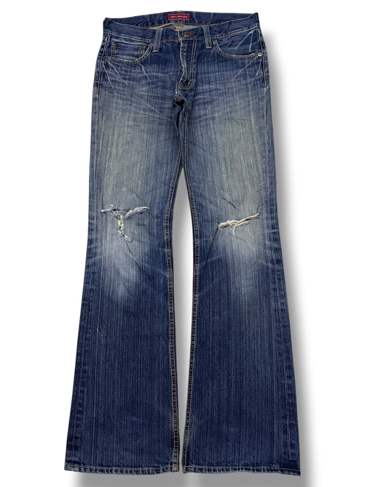 Japanese Brand Vintage Anti-Label Jean Distressed Bootcut Flare Jeans | W31 Size US 31 - 2 Thumbnail