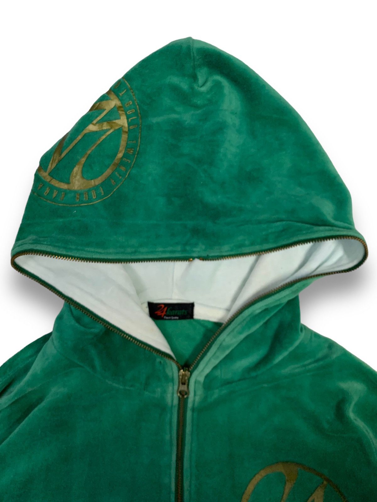 Japanese Brand Vintage 24Karats Big Logo Printed FullZip Hoodie like Bape Size US L / EU 52-54 / 3 - 7 Thumbnail
