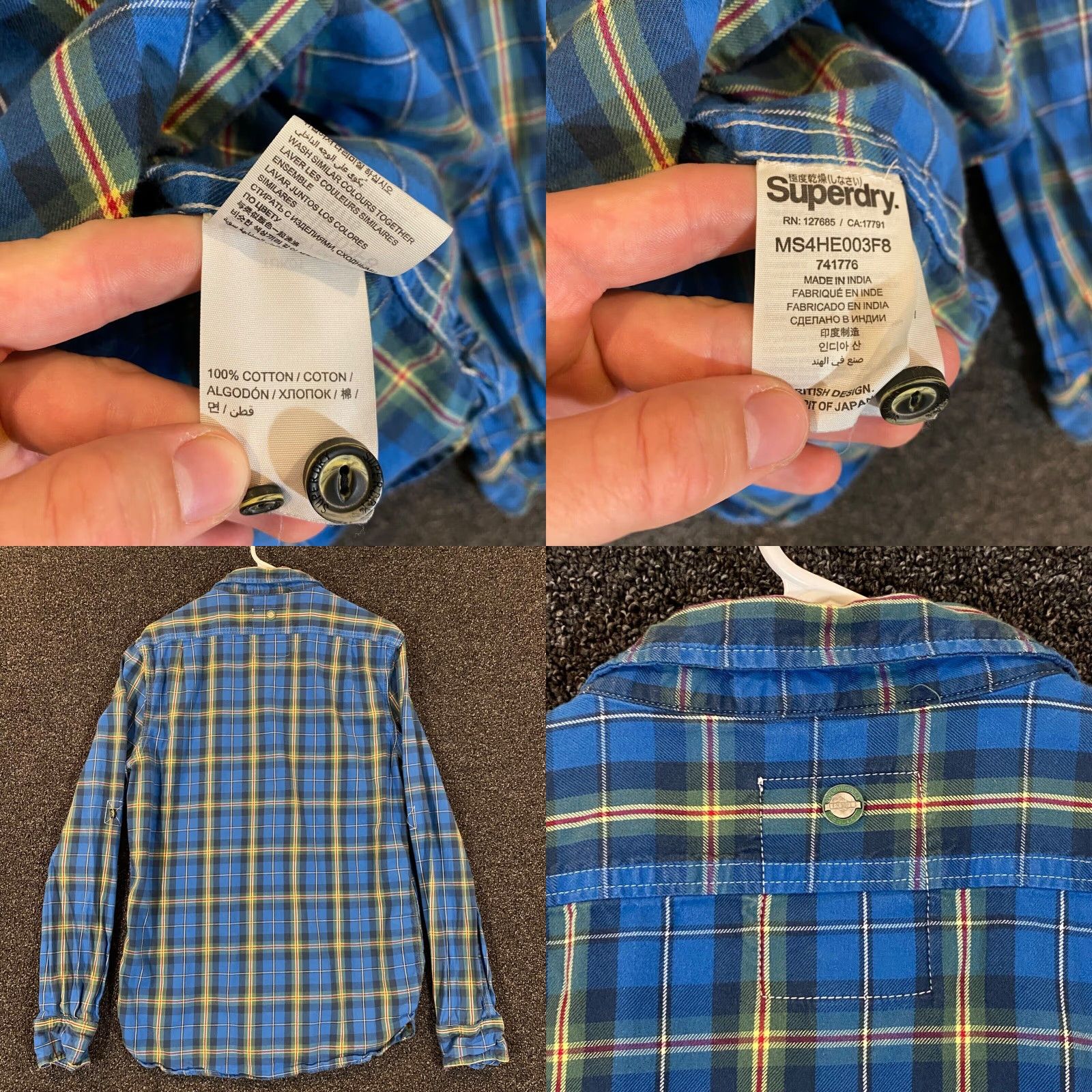 Superdry Superdry Shirt Lumberjack Twill Mens Large Multicolor Plaid Button Up Top L/S Size US L / EU 52-54 / 3 - 8 Thumbnail