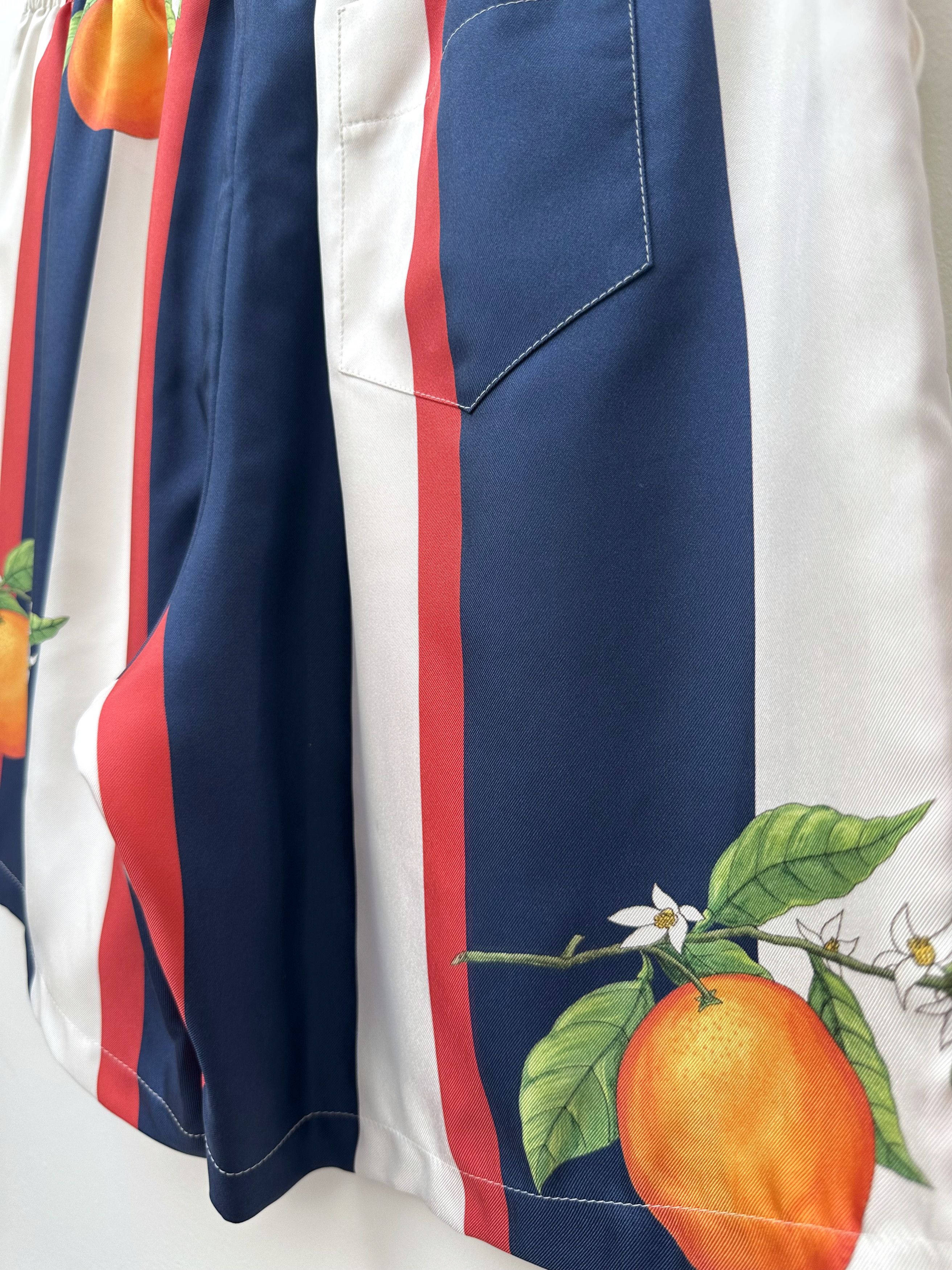 Casablanca Maxfield Exclusive (2019 Archive) Orange Stripe Silk Shorts Size US 32 / EU 48 - 5 Thumbnail