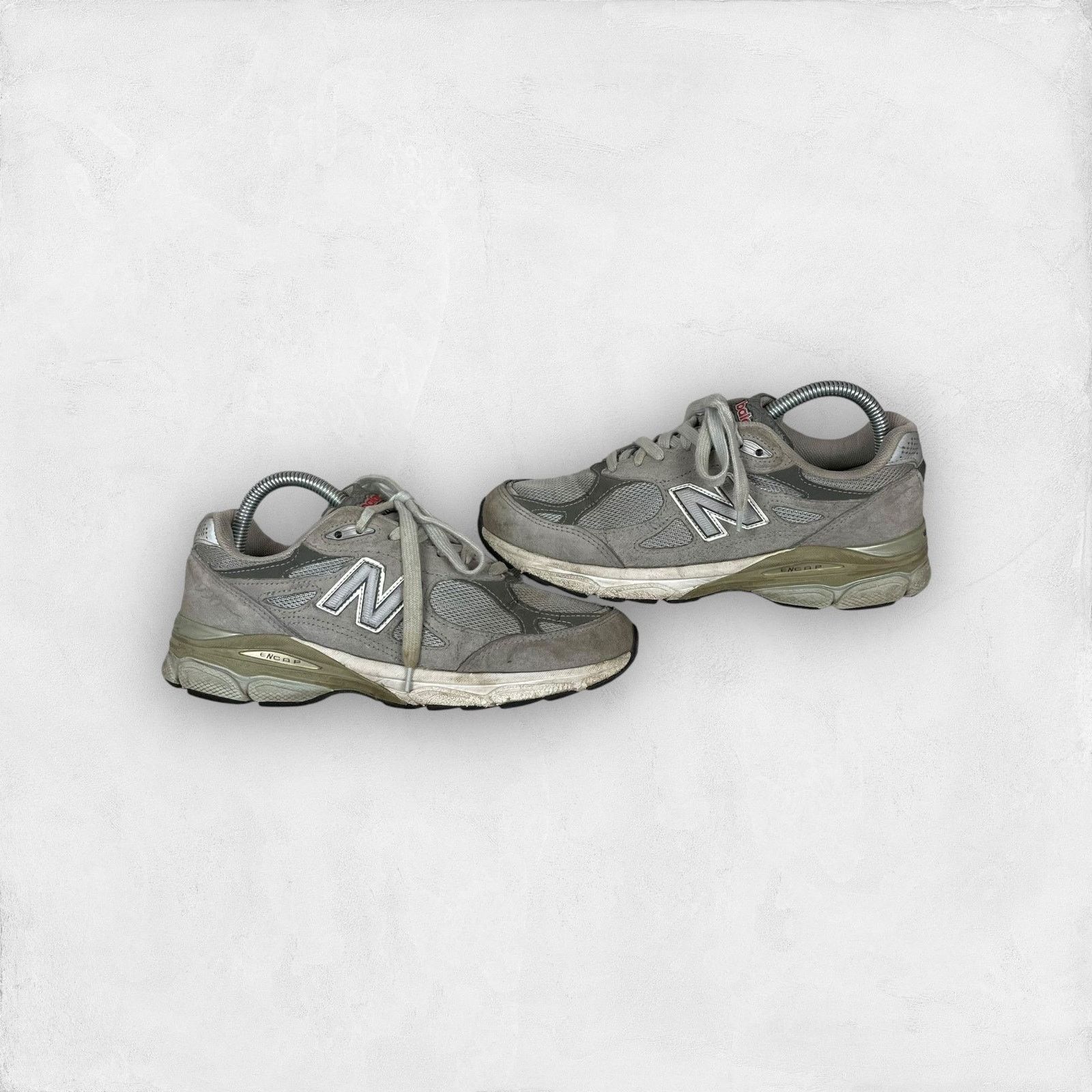 New Balance New Balance Gray Leather Lace Up Athletic Sneaker Shoes Size US 6 / IT 36 - 1 Thumbnail