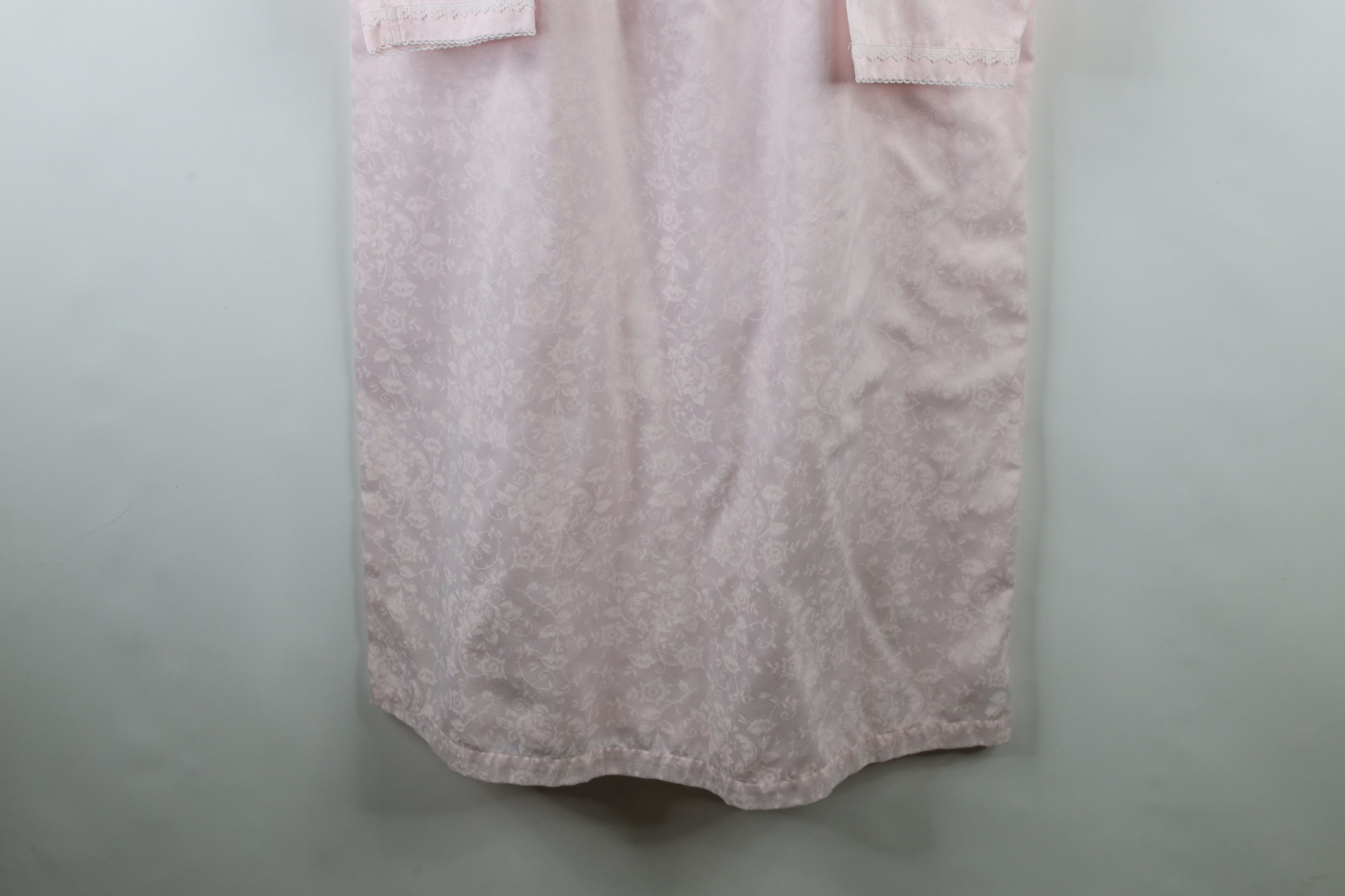 Vintage Vintage 90s Miss Elaine Lace Long Sleeve Night Gown Pink Size S / US 4 / IT 40 - 4 Thumbnail