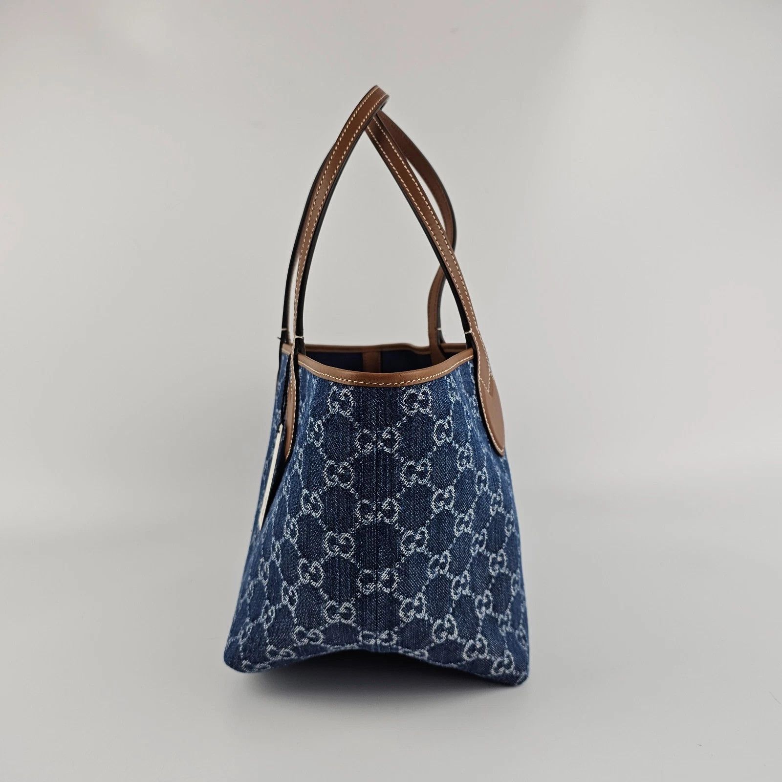 Gucci GUCCI Totissima Small Blue GG Denim Tote Bag | Grailed